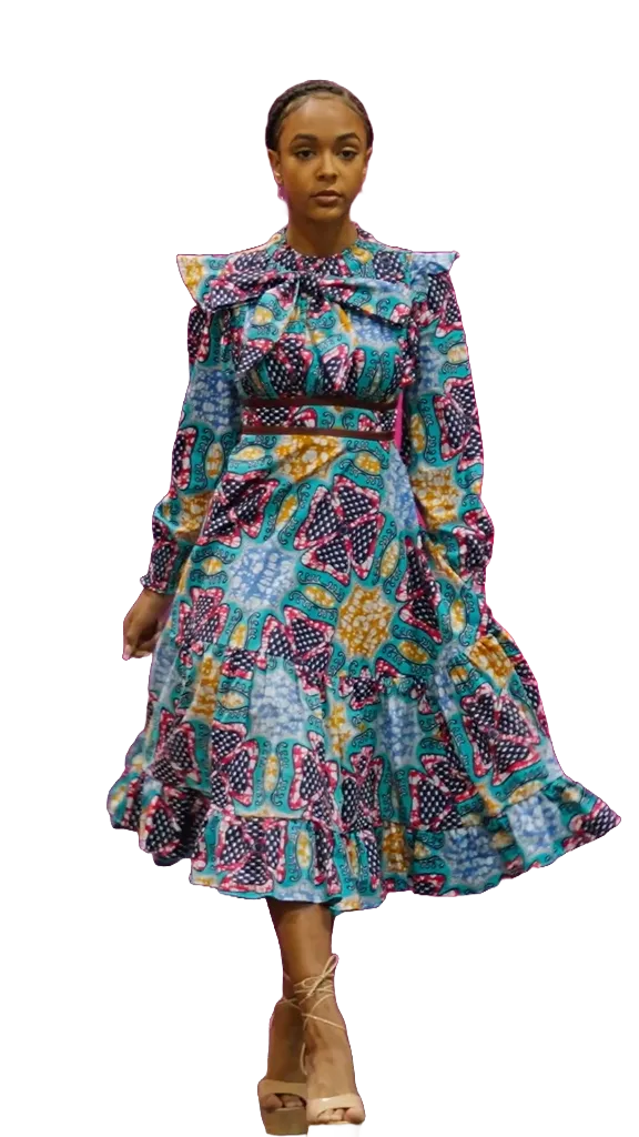 Colourful African Print Dress