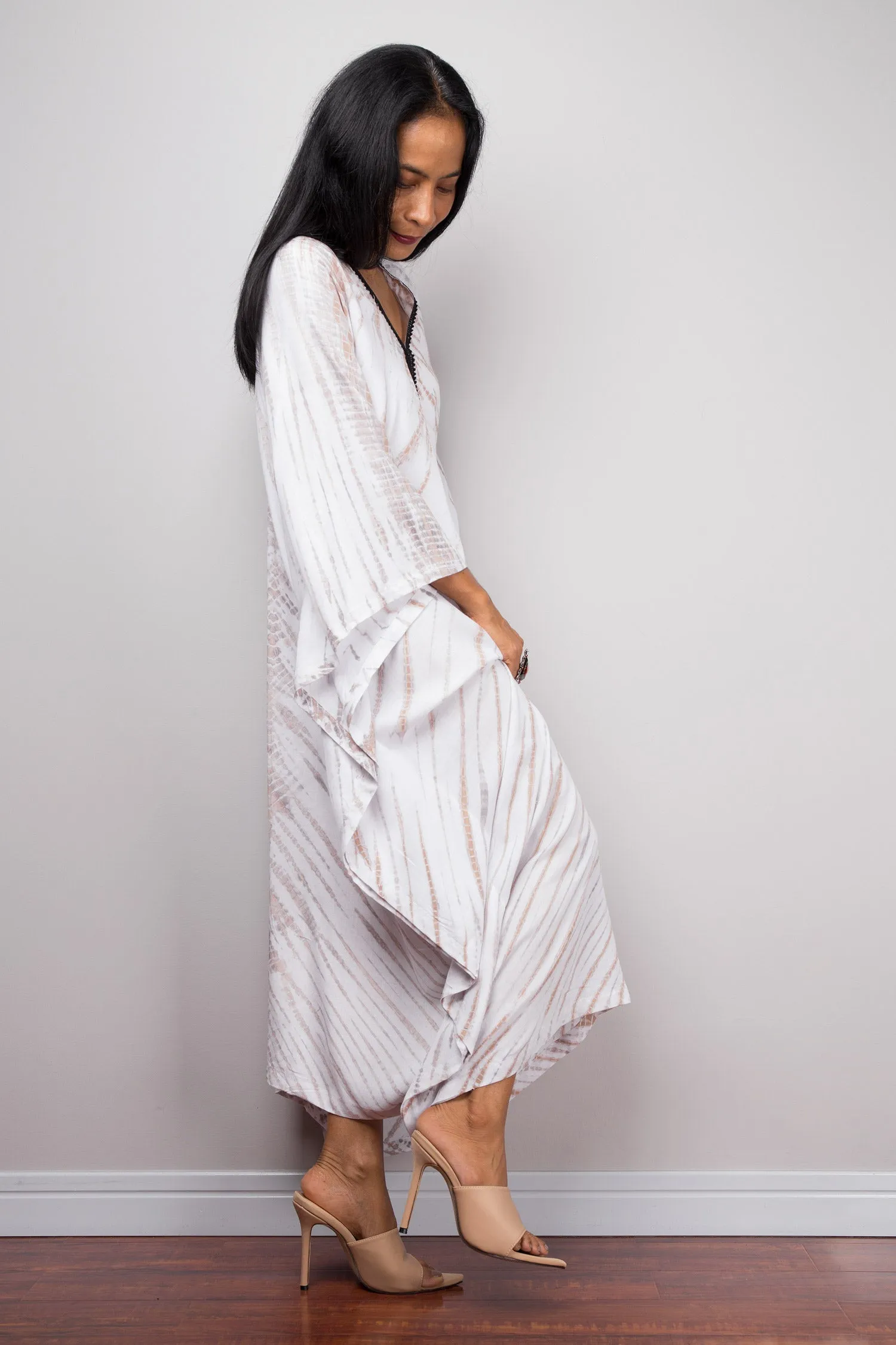 Cotton kaftan, Tie dye dress, resort beachwear caftan, Summer kaftan