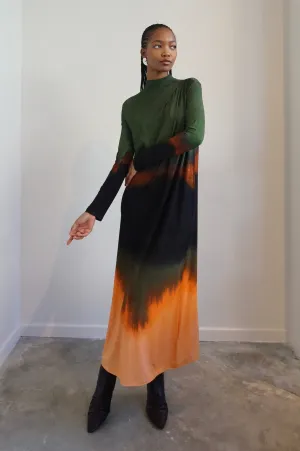 Deshika Jersey Drape Collar Maxi Dress