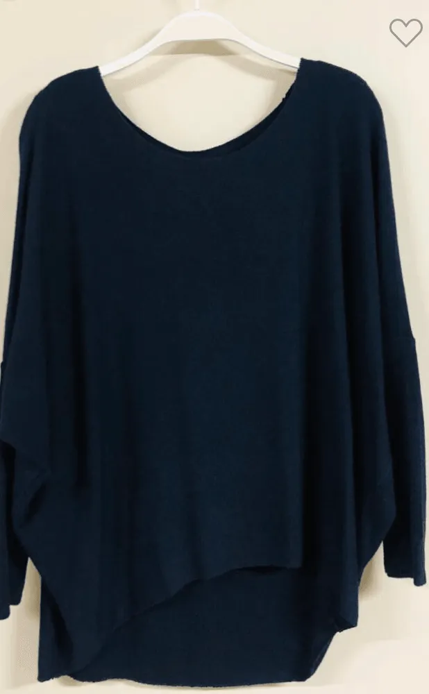 Dolman Lightweight Sweater in Nero Black by Venti 6
