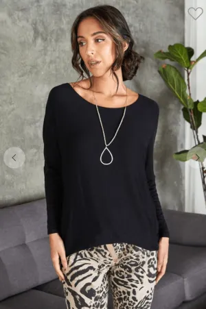 Dolman Lightweight Sweater in Nero Black by Venti 6