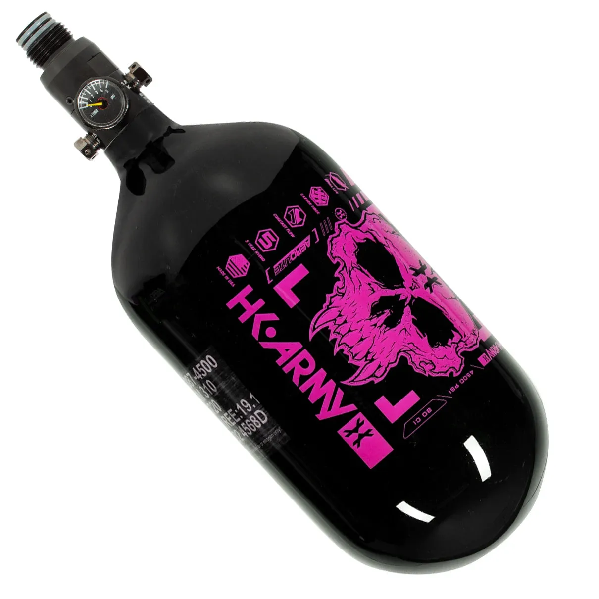Doom - Extra Lite Carbon Fiber Tank - Standard Reg - 68ci / 4500psi  - Black/ Neon Pink