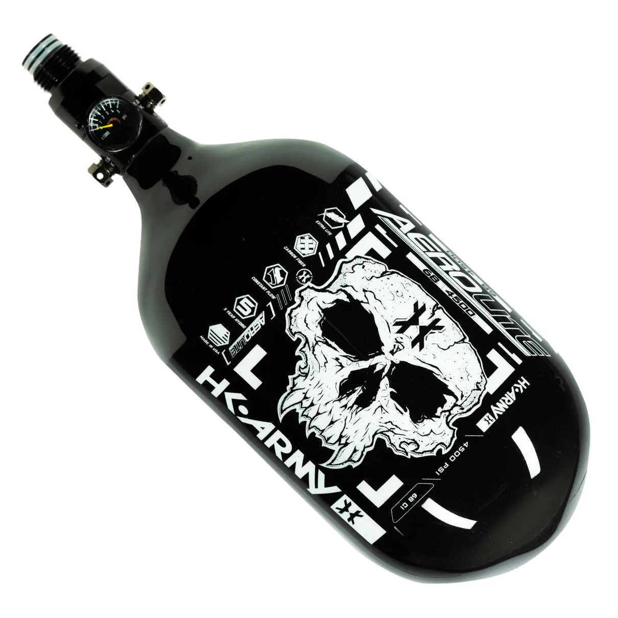 Doom - Extra Lite Carbon Fiber Tank - Standard Reg - 68ci / 4500psi  - Black/White