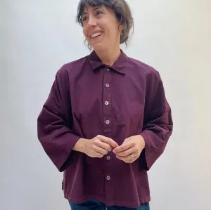 Eleven Stitch | Corduroy Big Shirt in Port