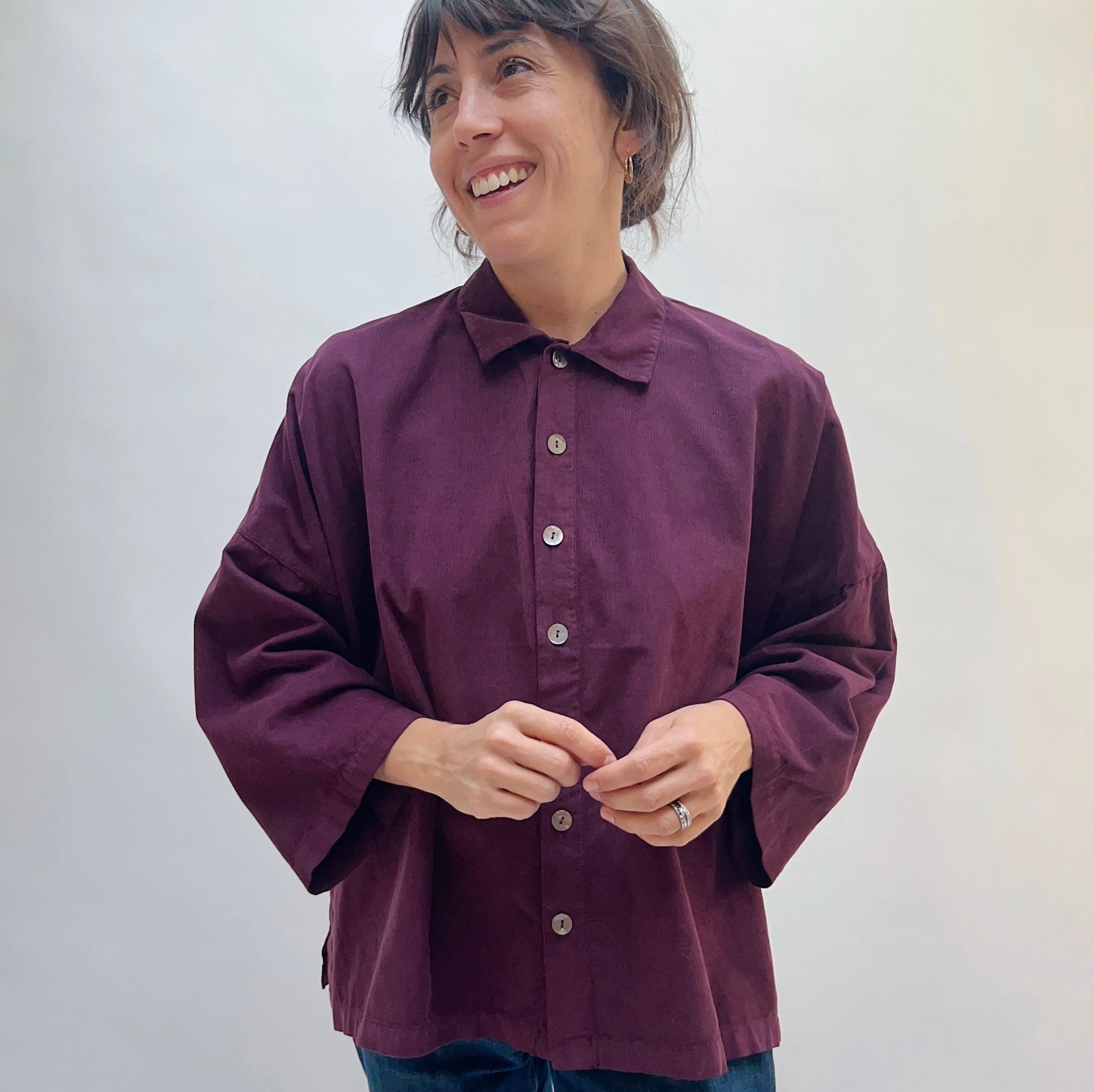 Eleven Stitch | Corduroy Big Shirt in Port