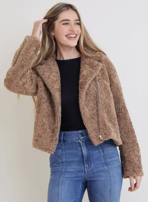 Felton Teddy Moto Jacket - Maplewood