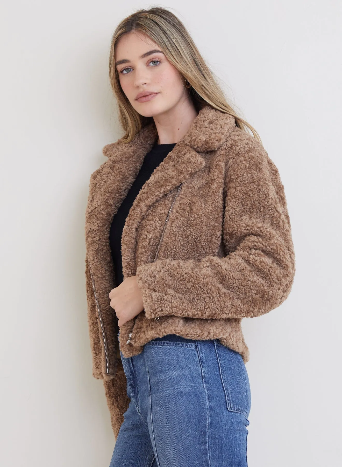 Felton Teddy Moto Jacket - Maplewood