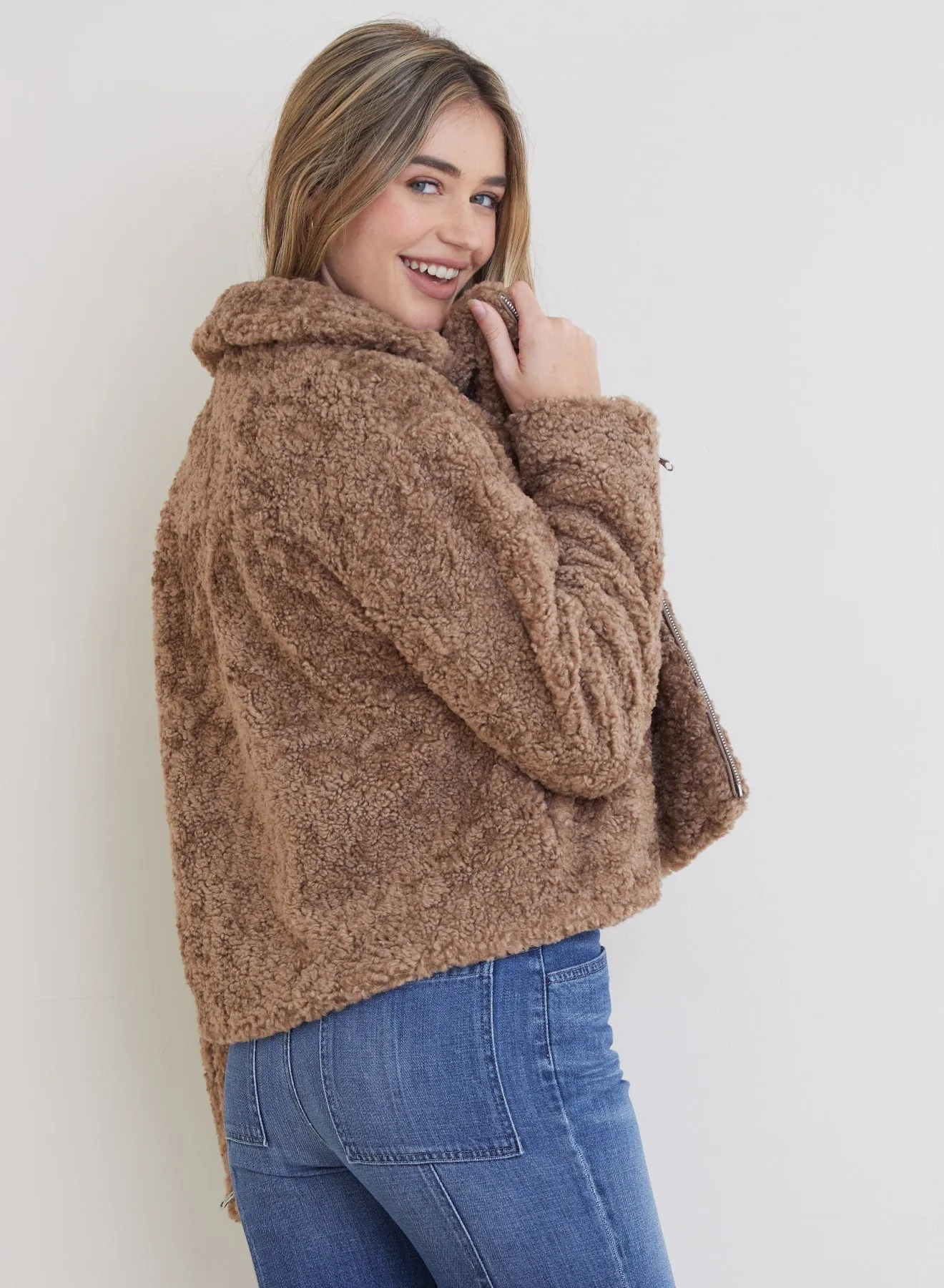 Felton Teddy Moto Jacket - Maplewood