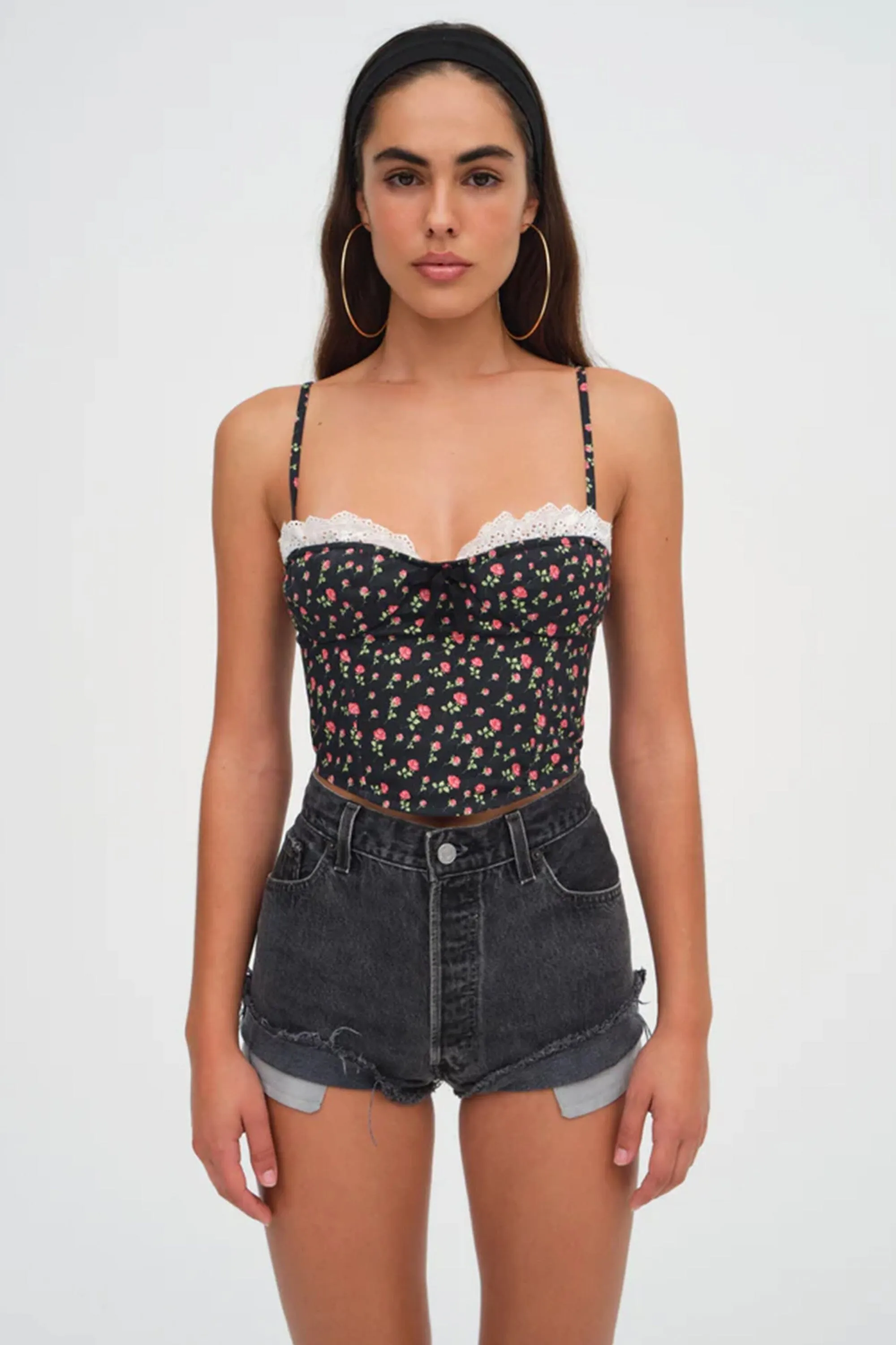 FOR LOVE & LEMONS | Camille Top - Black