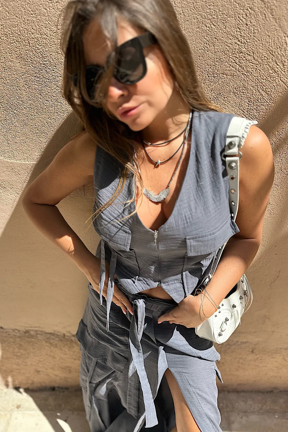 GAUZE CARGO GILET