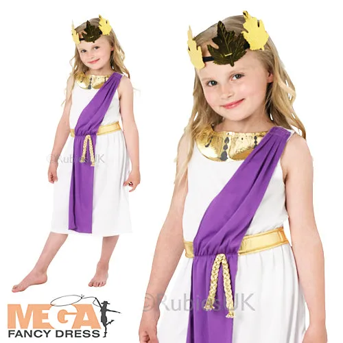 Girls Roman Tunic Ancient Grecian Costume   Wreath