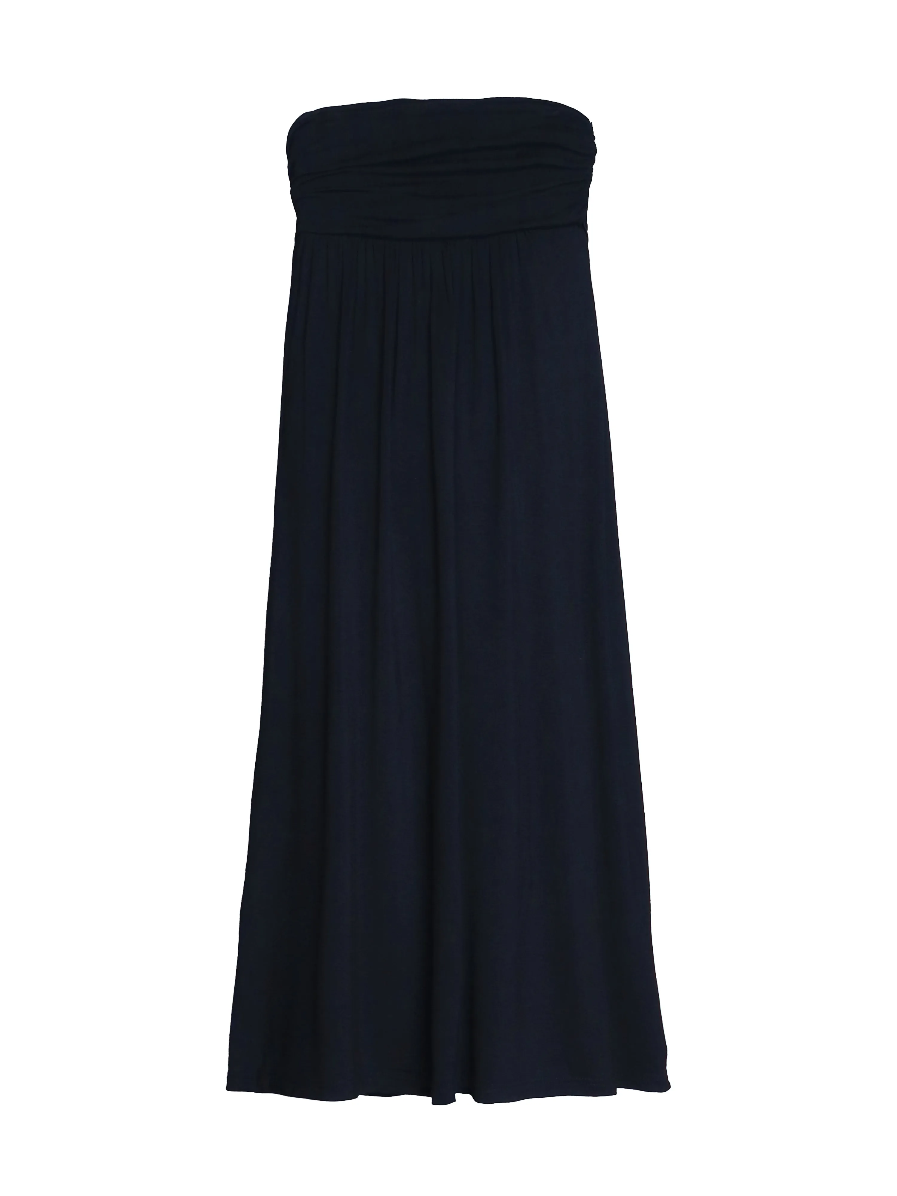 Girls Solid Color Strapless Tube Maxi Dress