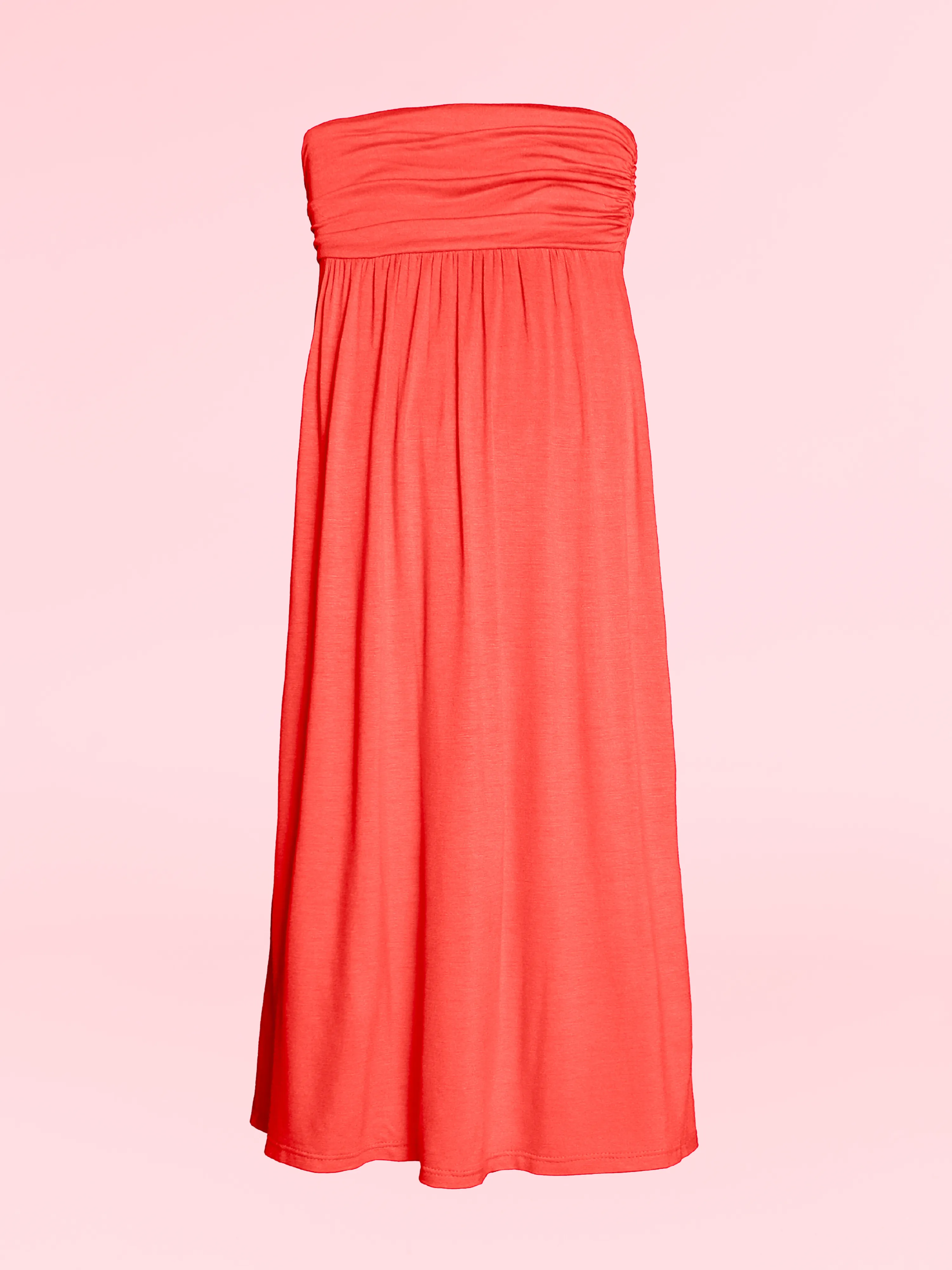 Girls Solid Color Strapless Tube Maxi Dress