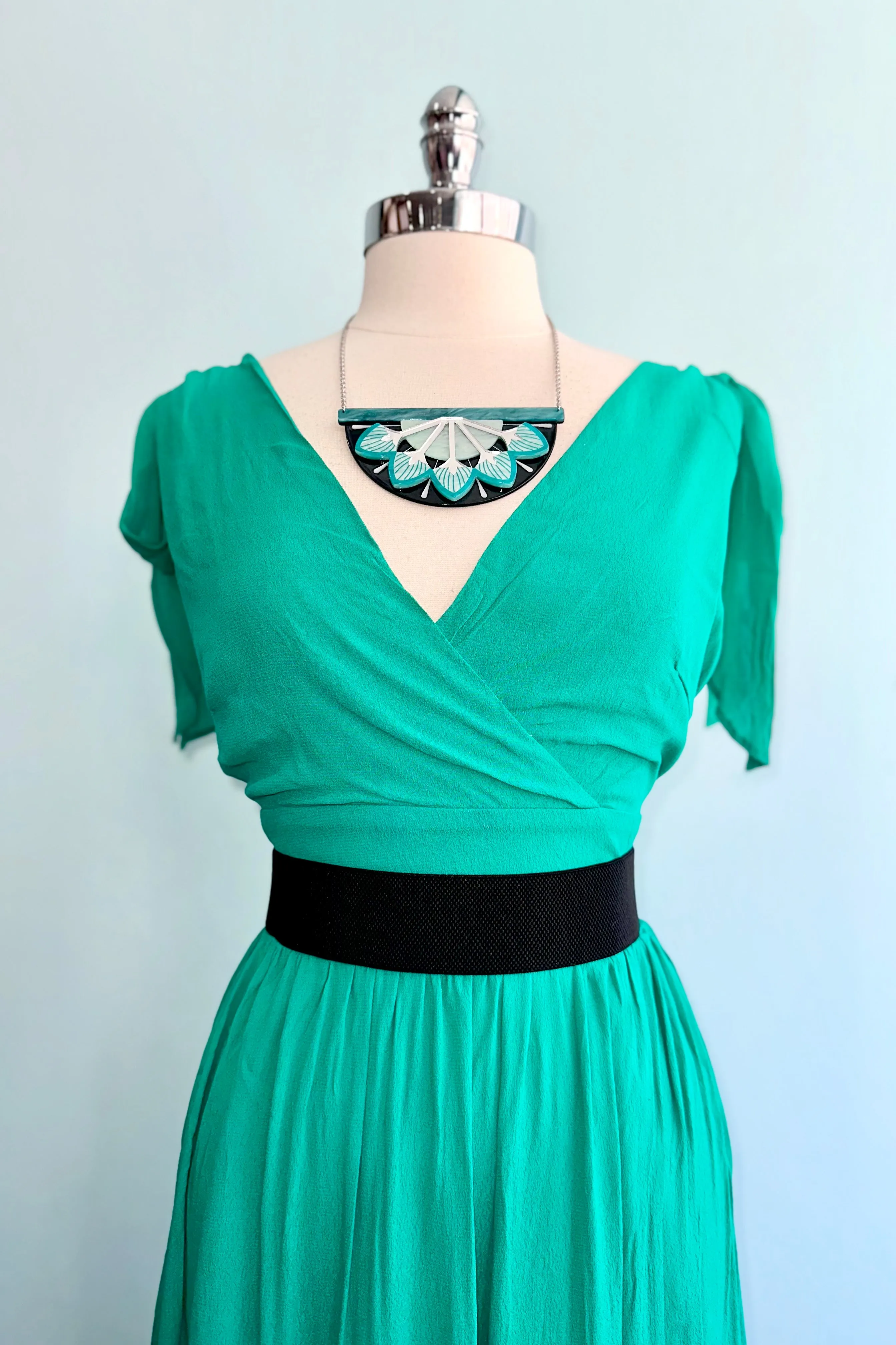 Green Tie-Shoulder Maxi Dress by Molly Bracken