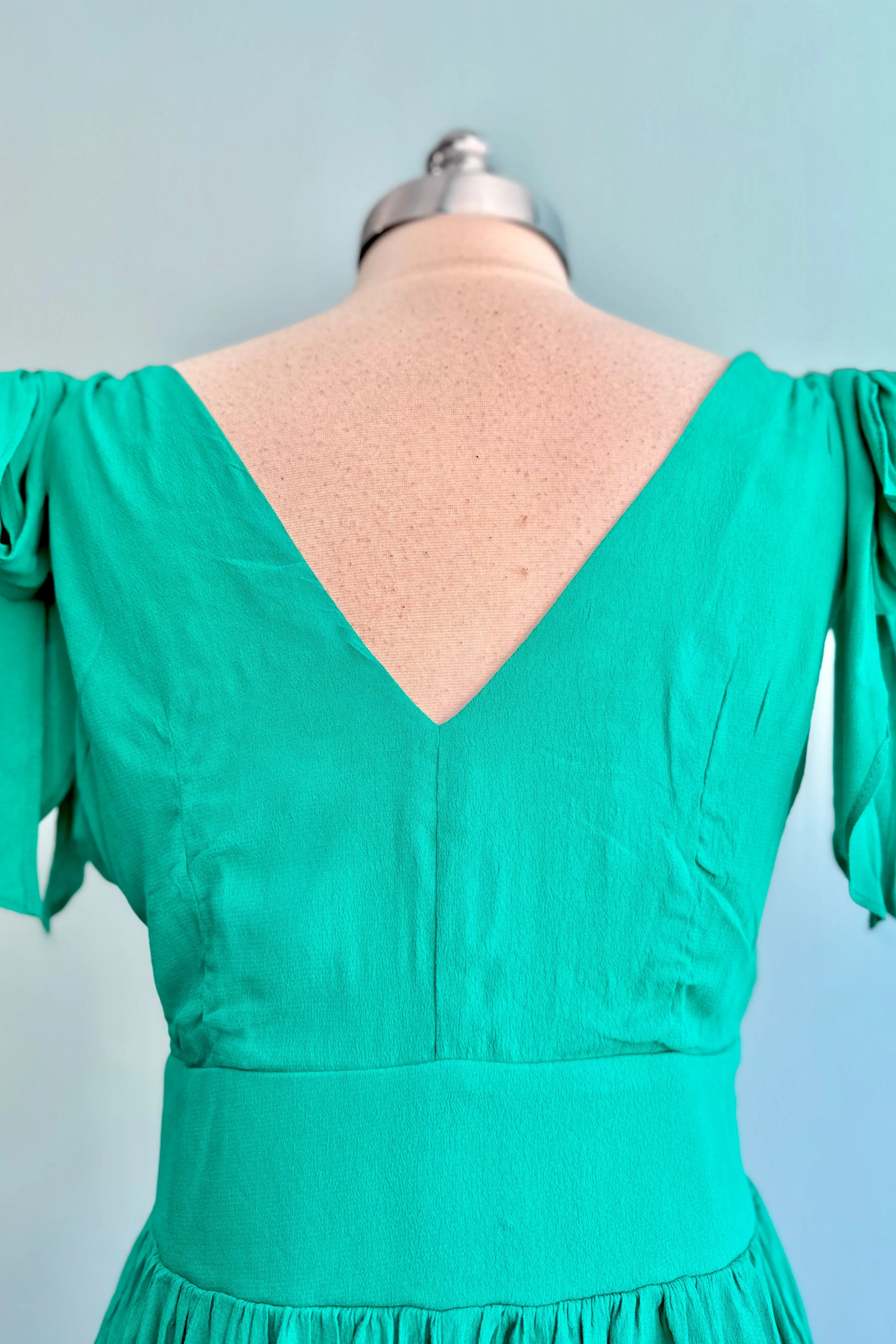 Green Tie-Shoulder Maxi Dress by Molly Bracken