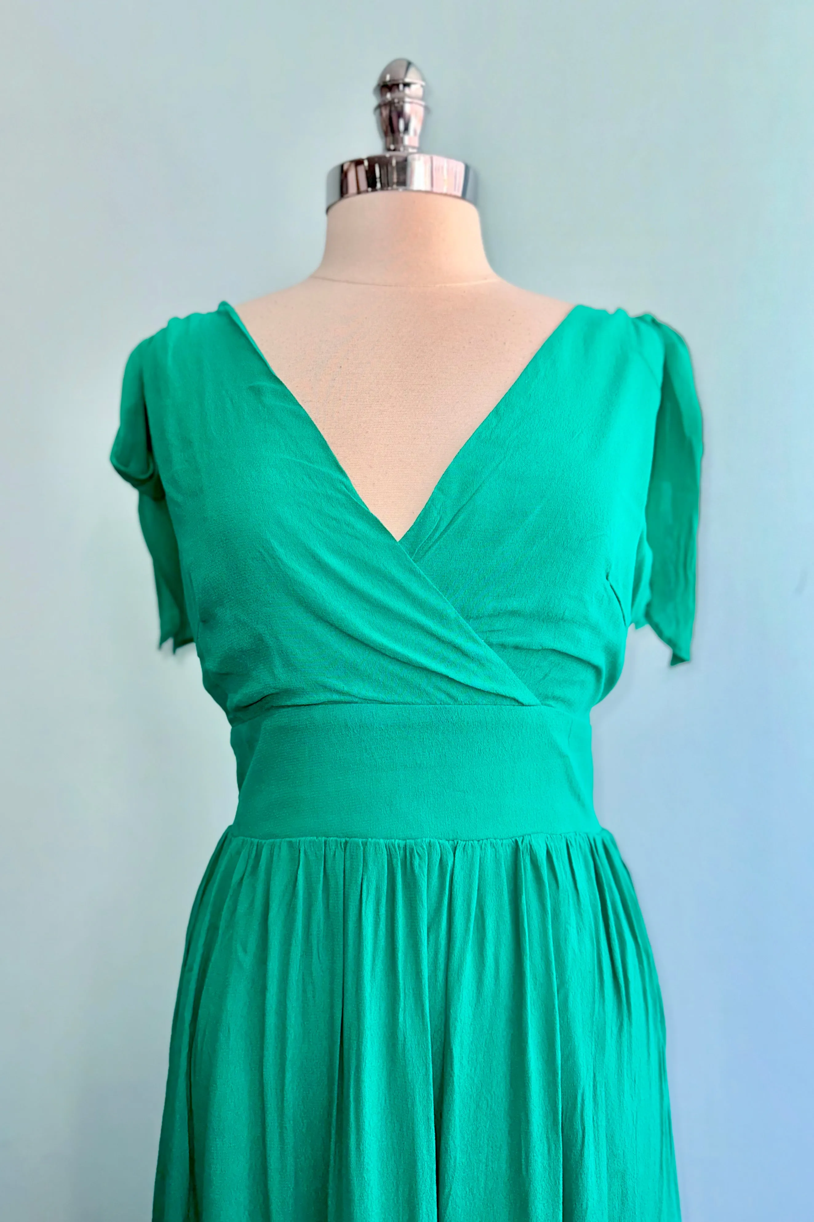 Green Tie-Shoulder Maxi Dress by Molly Bracken