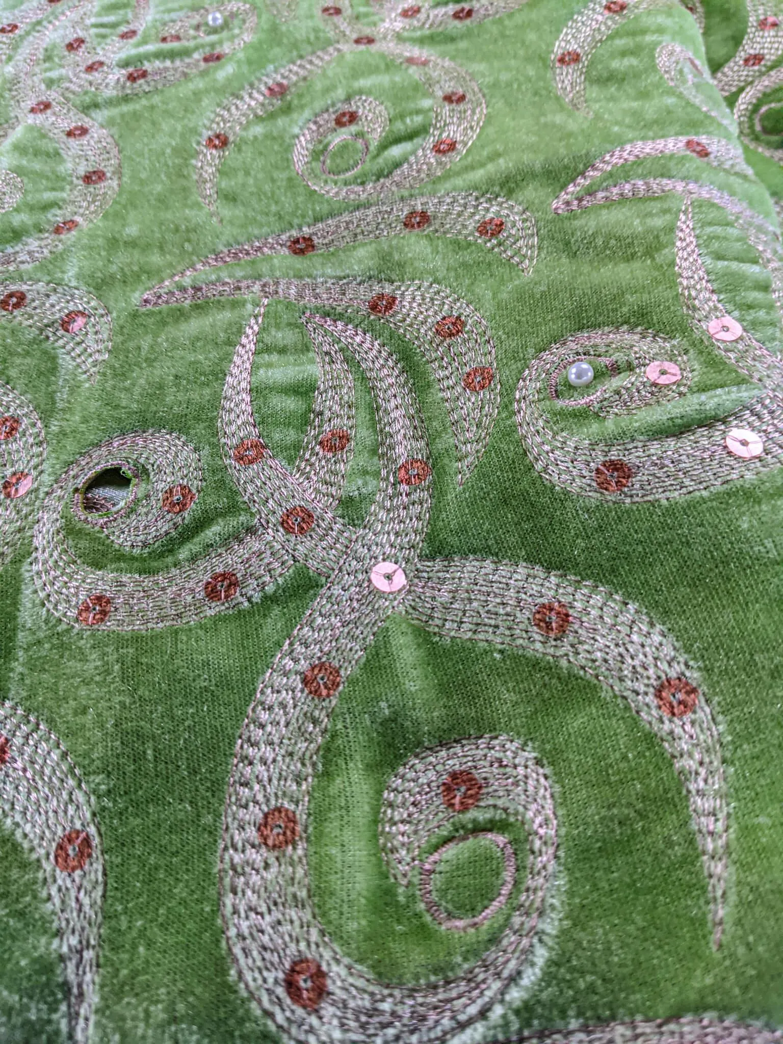 Green Velvet George Fabric