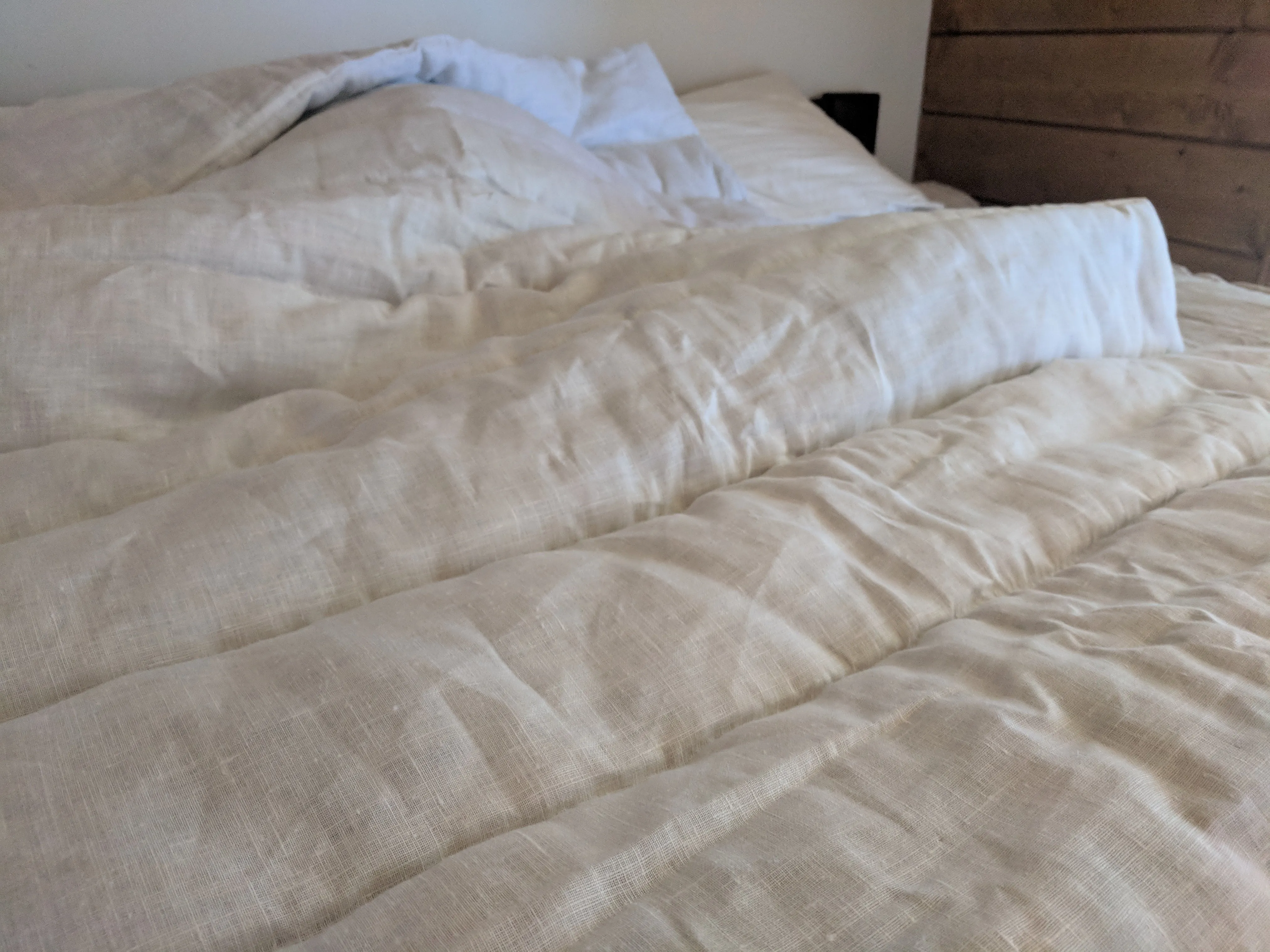 Hemp Flax Baby 39" x 59" (100 x 150 cm) comforter blanket filled Organic HEMP FIBER in natural white linen fabric Crib blanket/Baby Bedding/Chemical Free