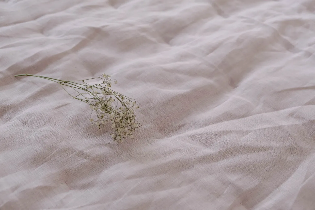 HEMP Linen Blanket organic Hemp fiber filling in Natural Linen Fabric Full Twin custom size cozy organic hand made Quilted blanket