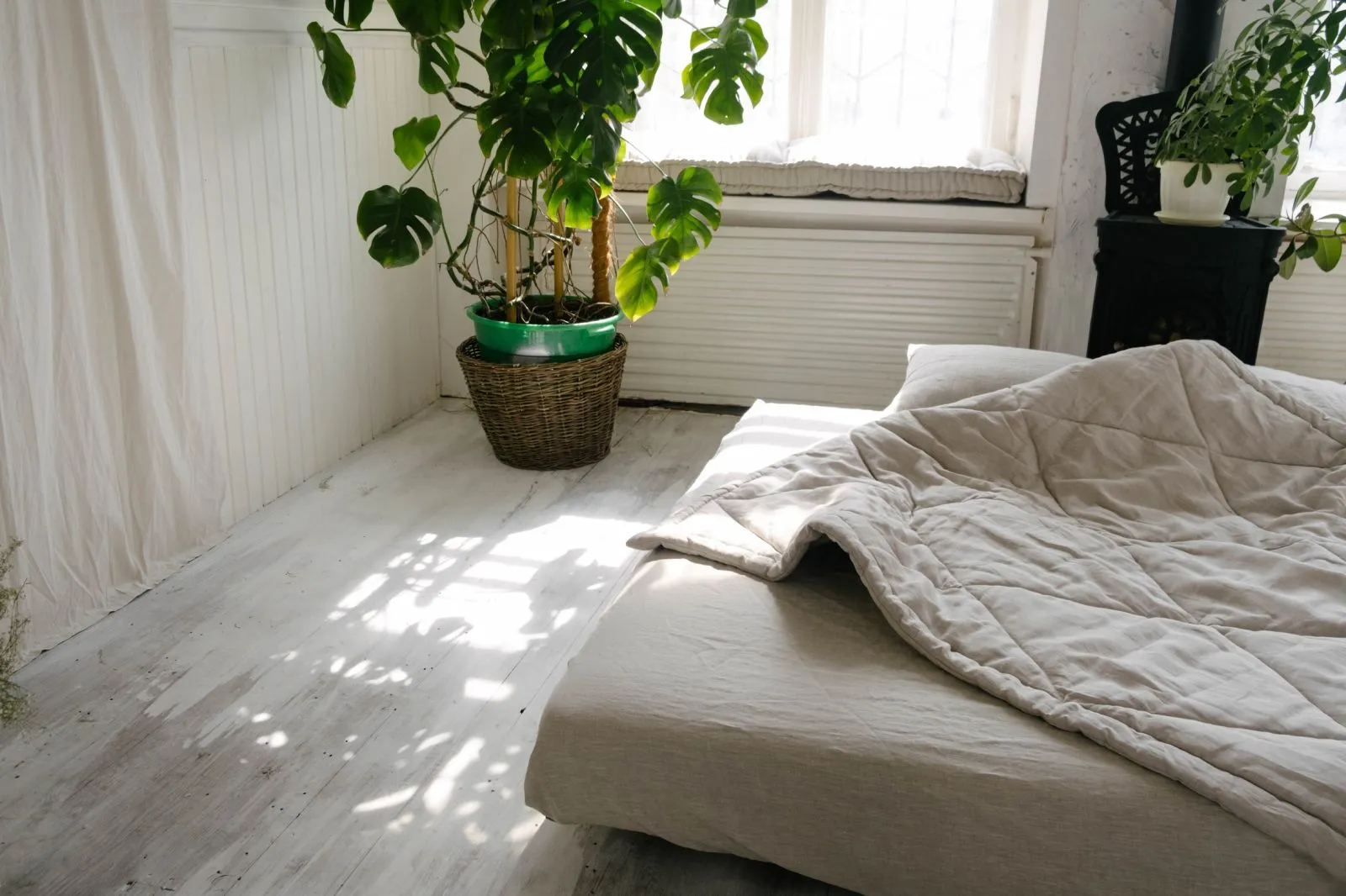 Hemp Linen Comforter Blanket "Diamond Stitching" Organic Hemp Fiber in Natural Undyed Linen Fabric Full Twin Queen King Custom size