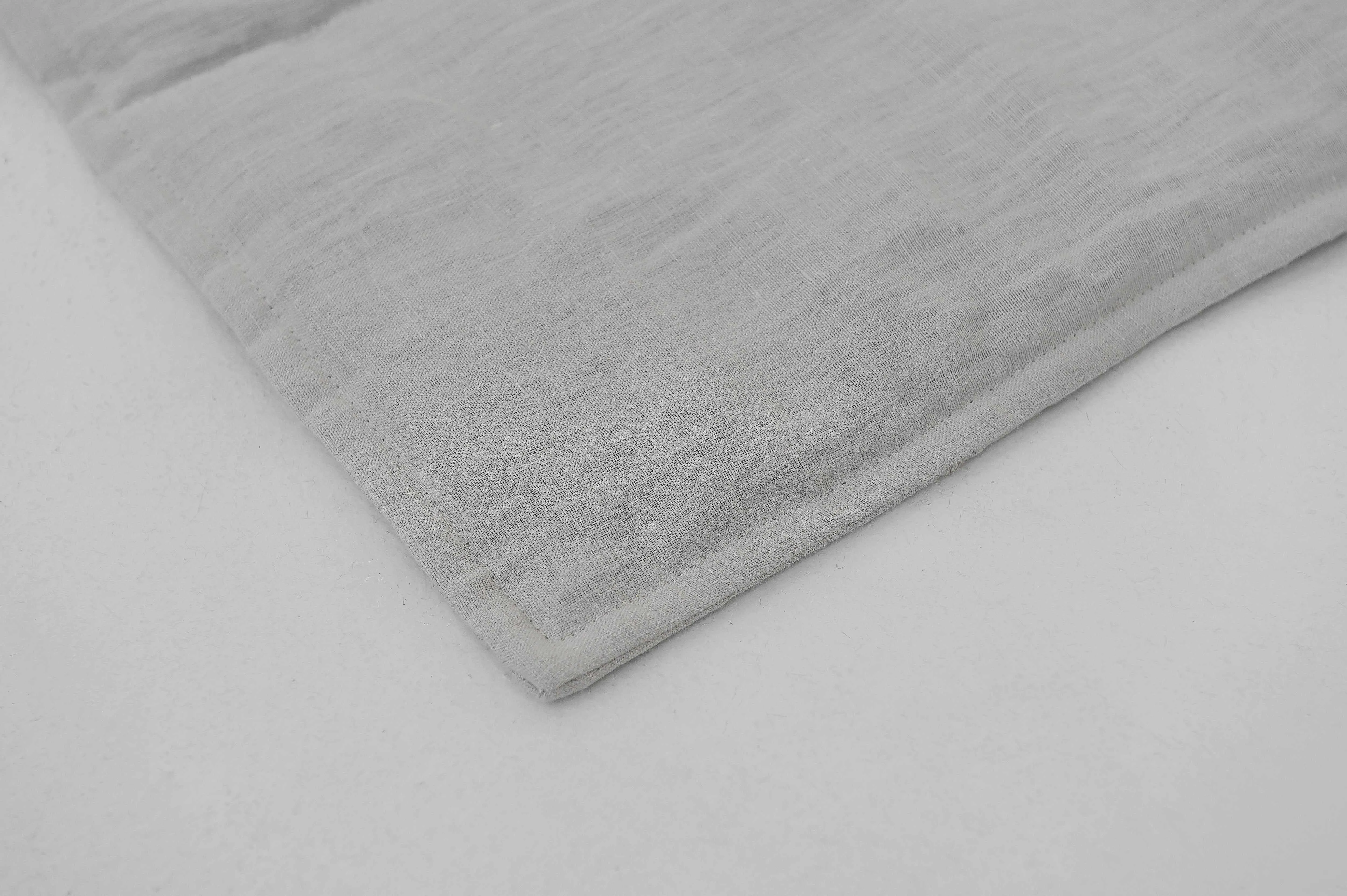 Hemp Linen Light Grey Natural Blanket Quilt Linen Soft Washed Fabric Filled Organic Hemp Fiber - Full Queen King custom size