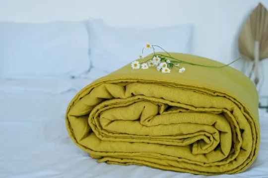 HEMP Linen natural blanket quilt - linen soft fabric   filler organic Hemp fiber - Full Queen King custom size