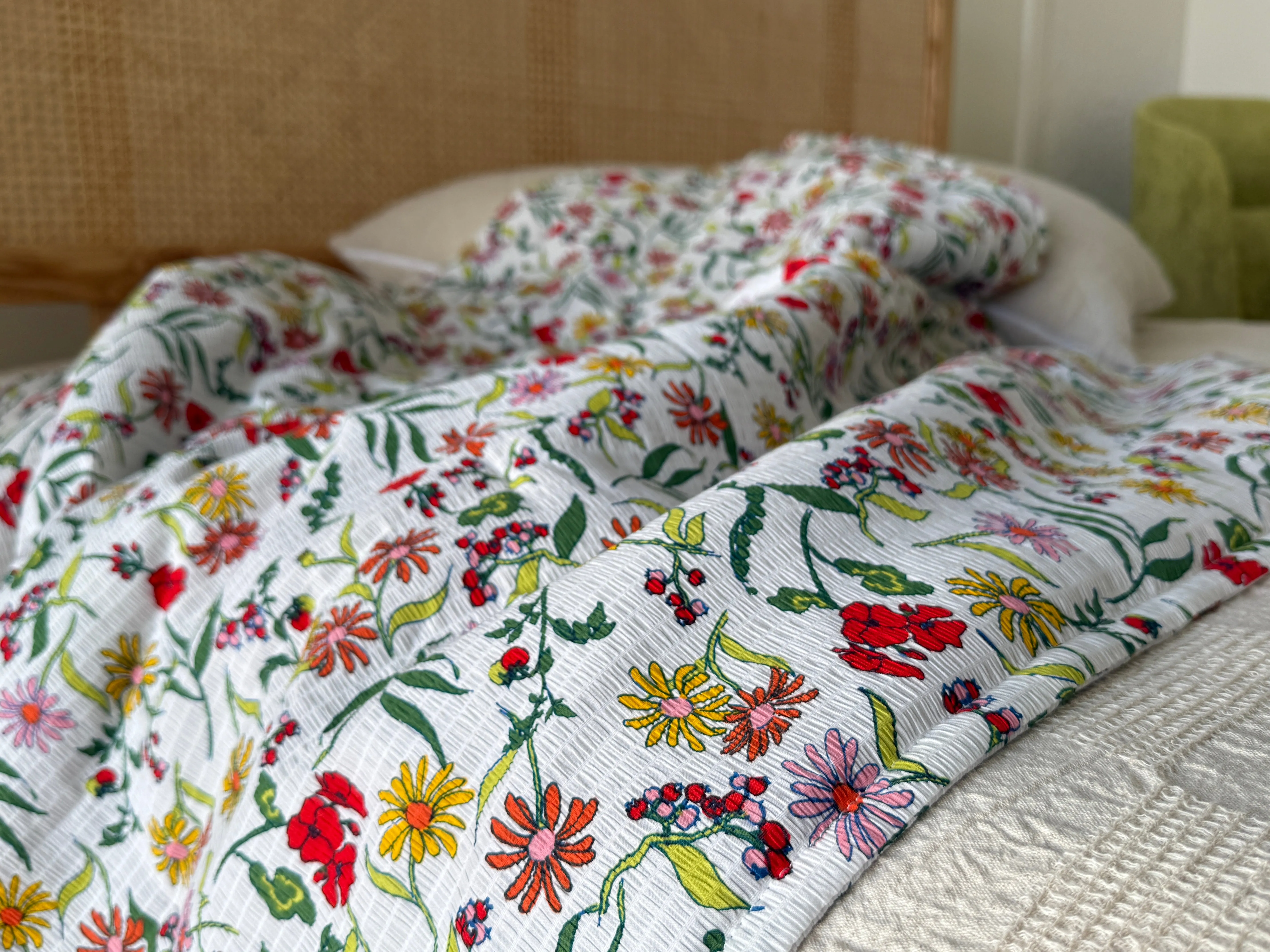 HEMP throw Blanket Summer filled organic Hemp fiber filler in Italian viscose fabric