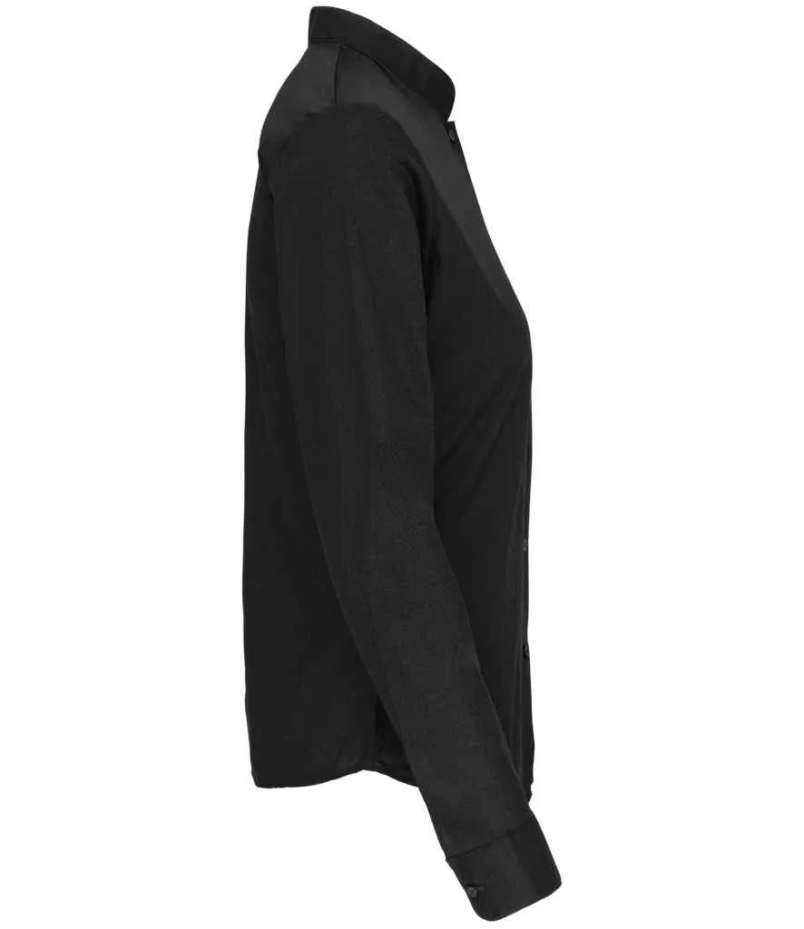 Kariban Ladies Long Sleeve Mandarin Collar Shirt | Black