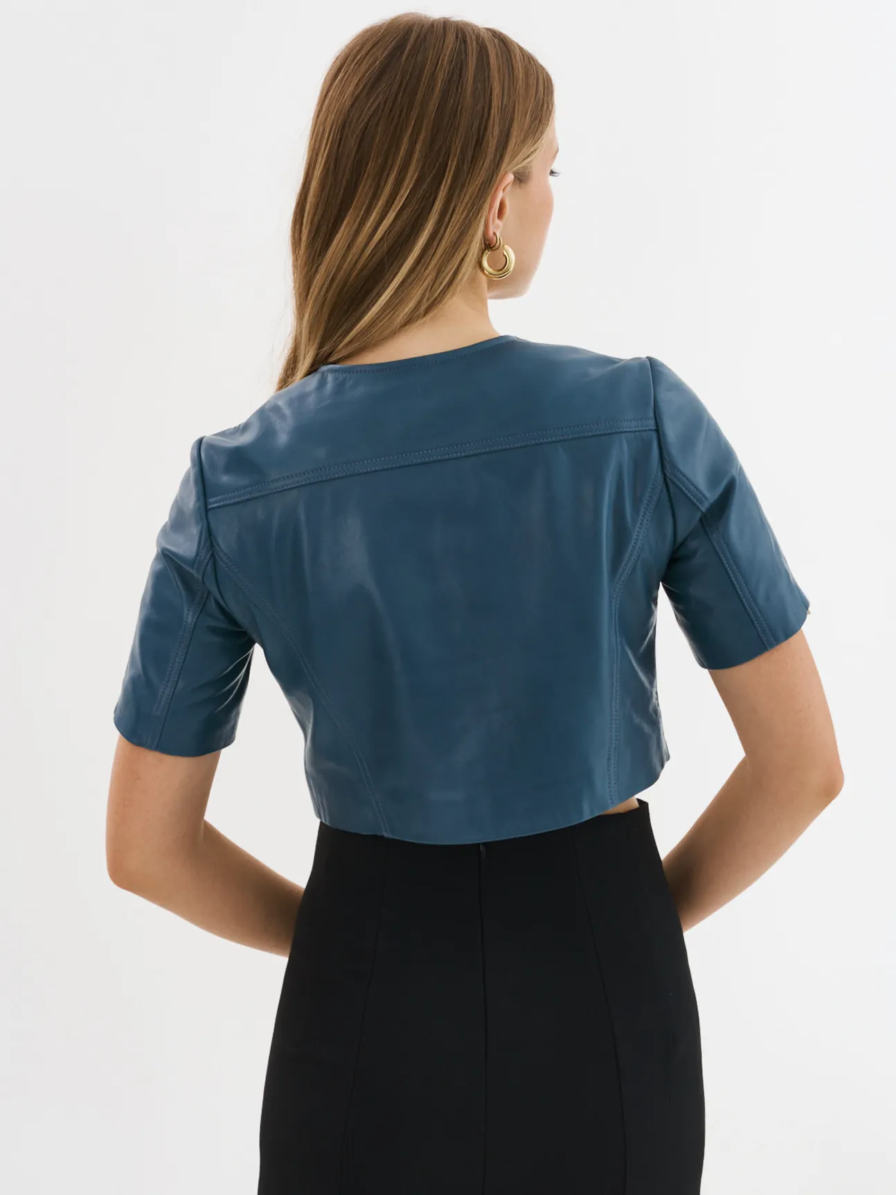 Kirsi Short Sleeve Leather Jacket