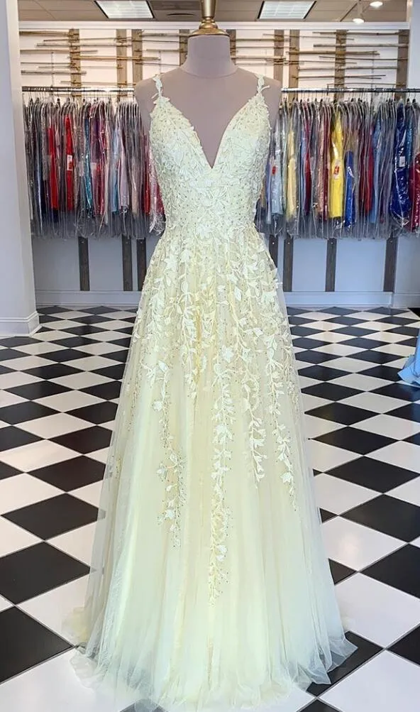 Lace Prom Dress V Neckline, Formal Dress, Evening Dress, Pageant Dance Dresses, School Party Gown, PC0765