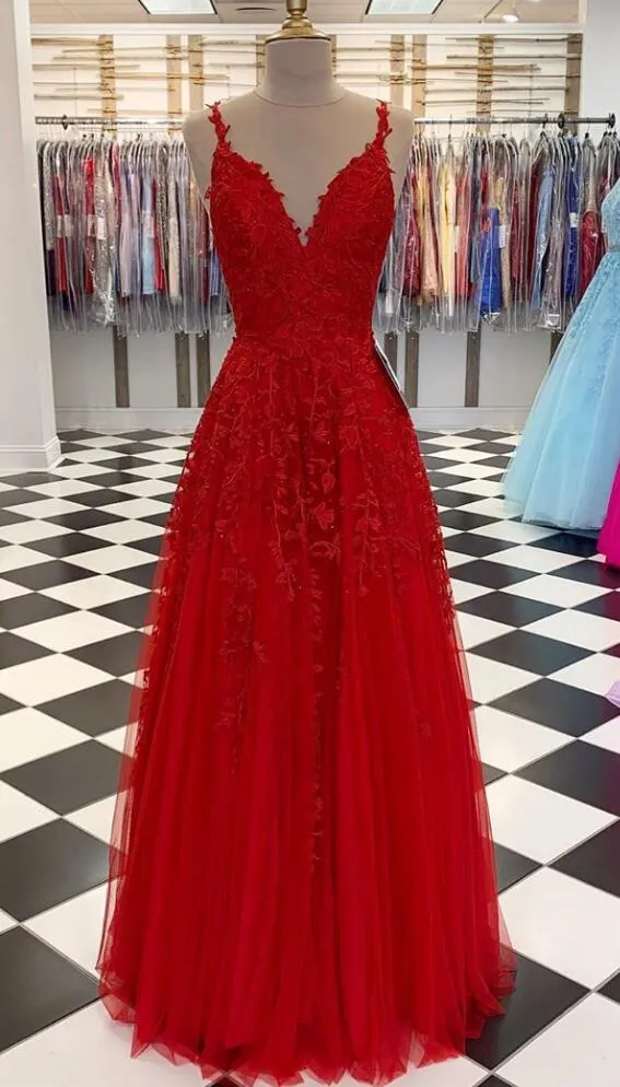 Lace Prom Dress V Neckline, Formal Dress, Evening Dress, Pageant Dance Dresses, School Party Gown, PC0765