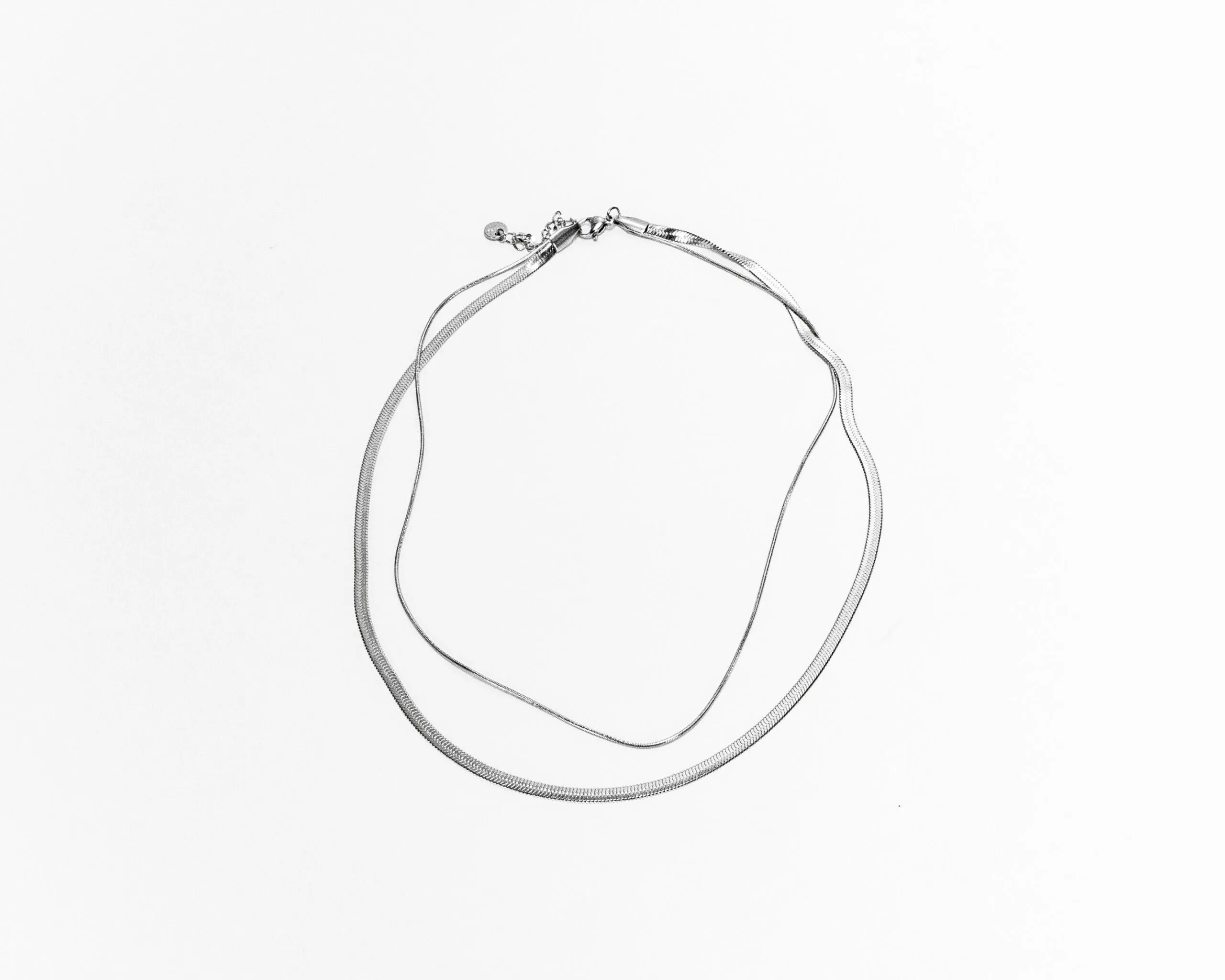 Layered Stack Herringbone Necklace