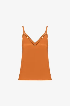 LIQUID SATIN BEADED CAMISOLE TOP