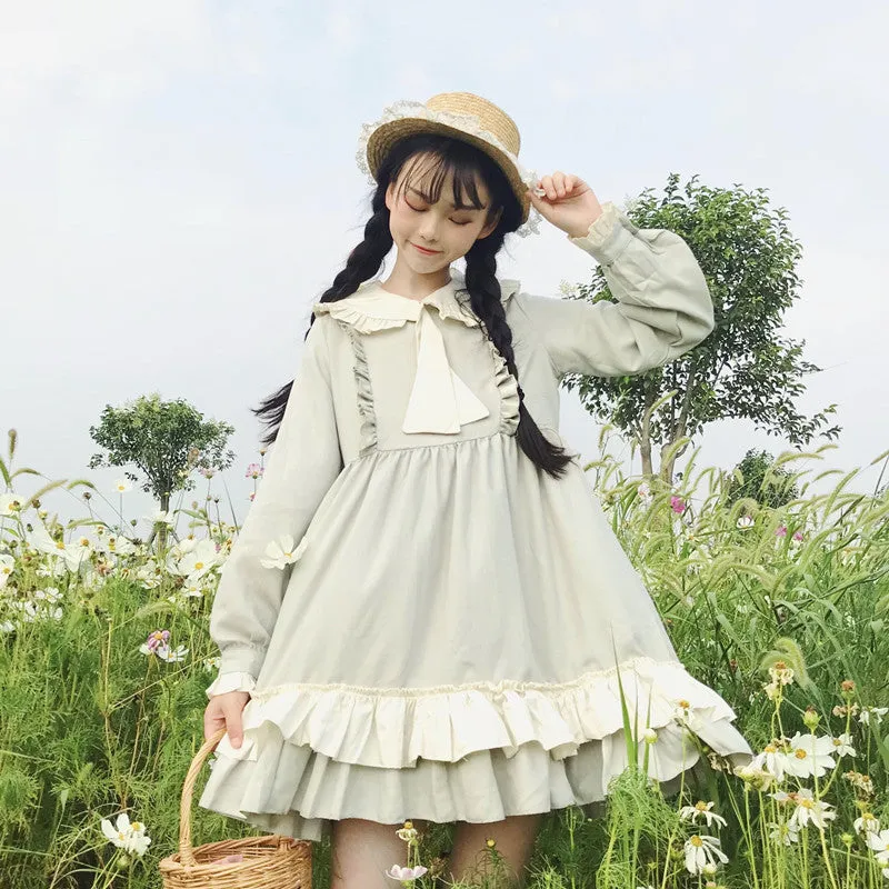 Lolita Doll Collar Layered Falbala Dress