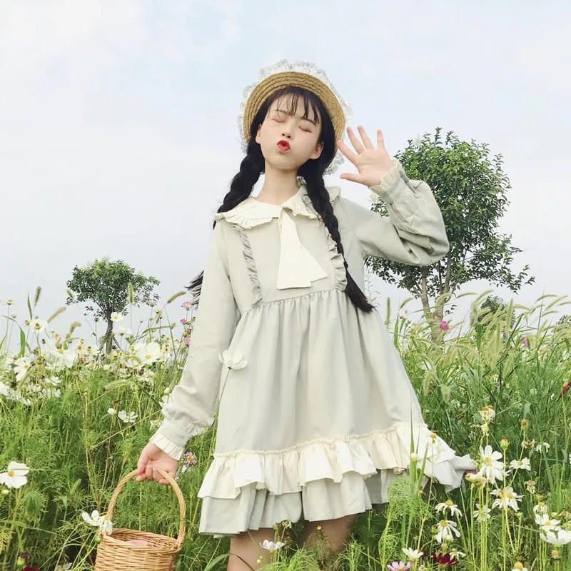 Lolita Doll Collar Layered Falbala Dress