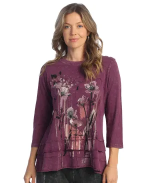 M66-1820 Plum Sierra Long Sleeve Layered Tunic Women's Top