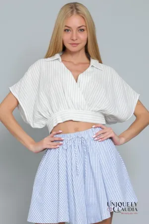 Marina Surplice Stripes Crop Top