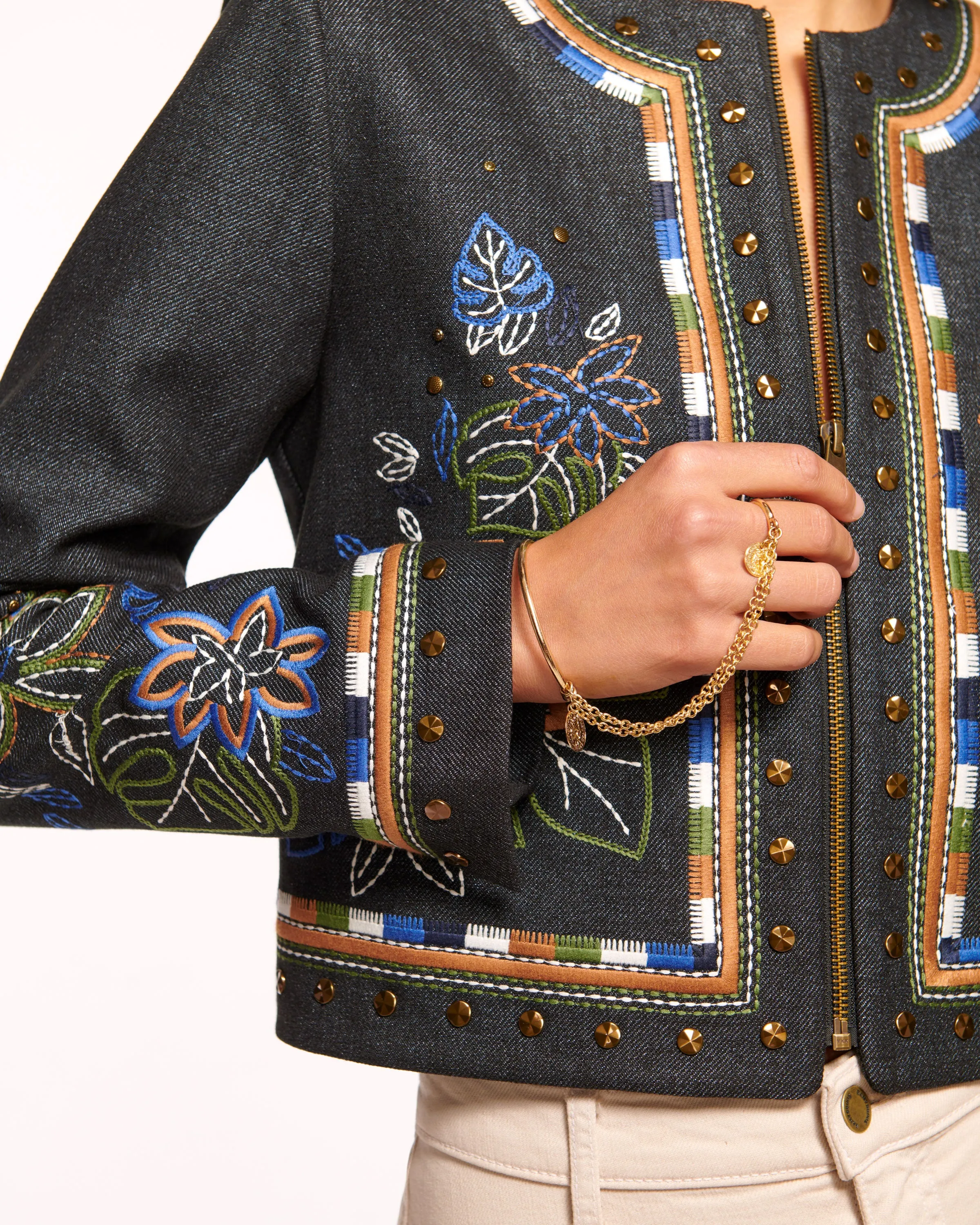 Mav Embroidered Denim Jacket