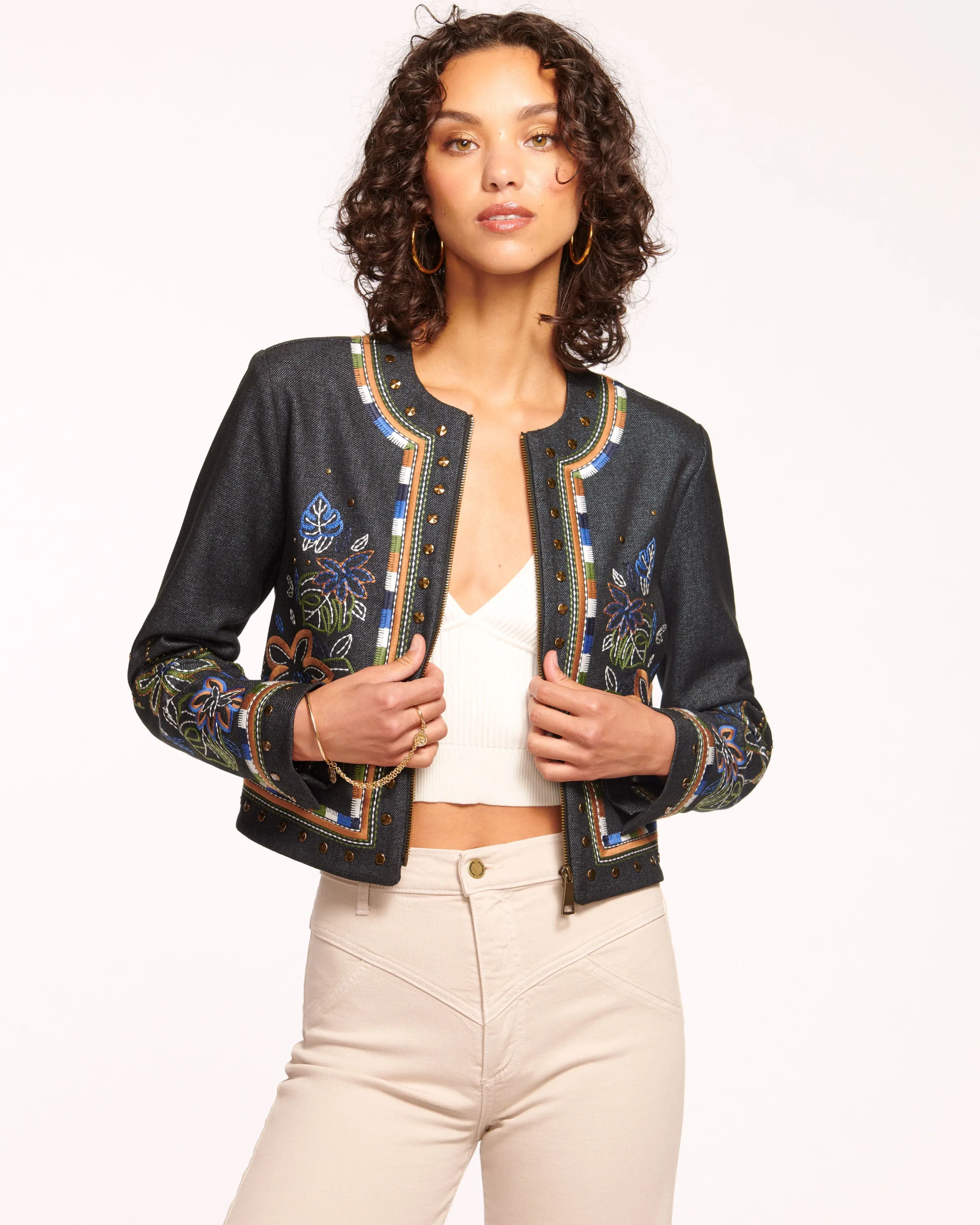 Mav Embroidered Denim Jacket