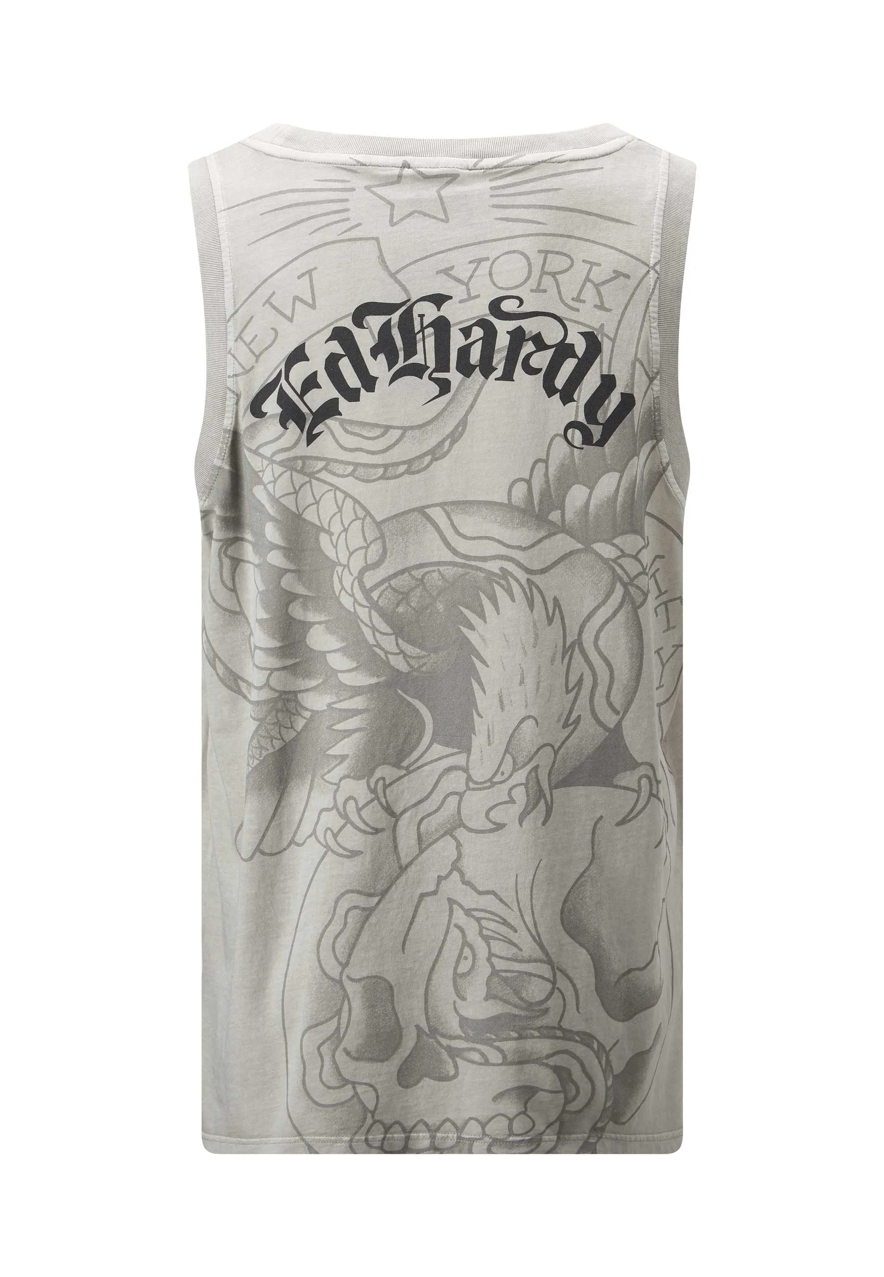 Mens Eagle & Snake Battle Tank Top Vest - Grey