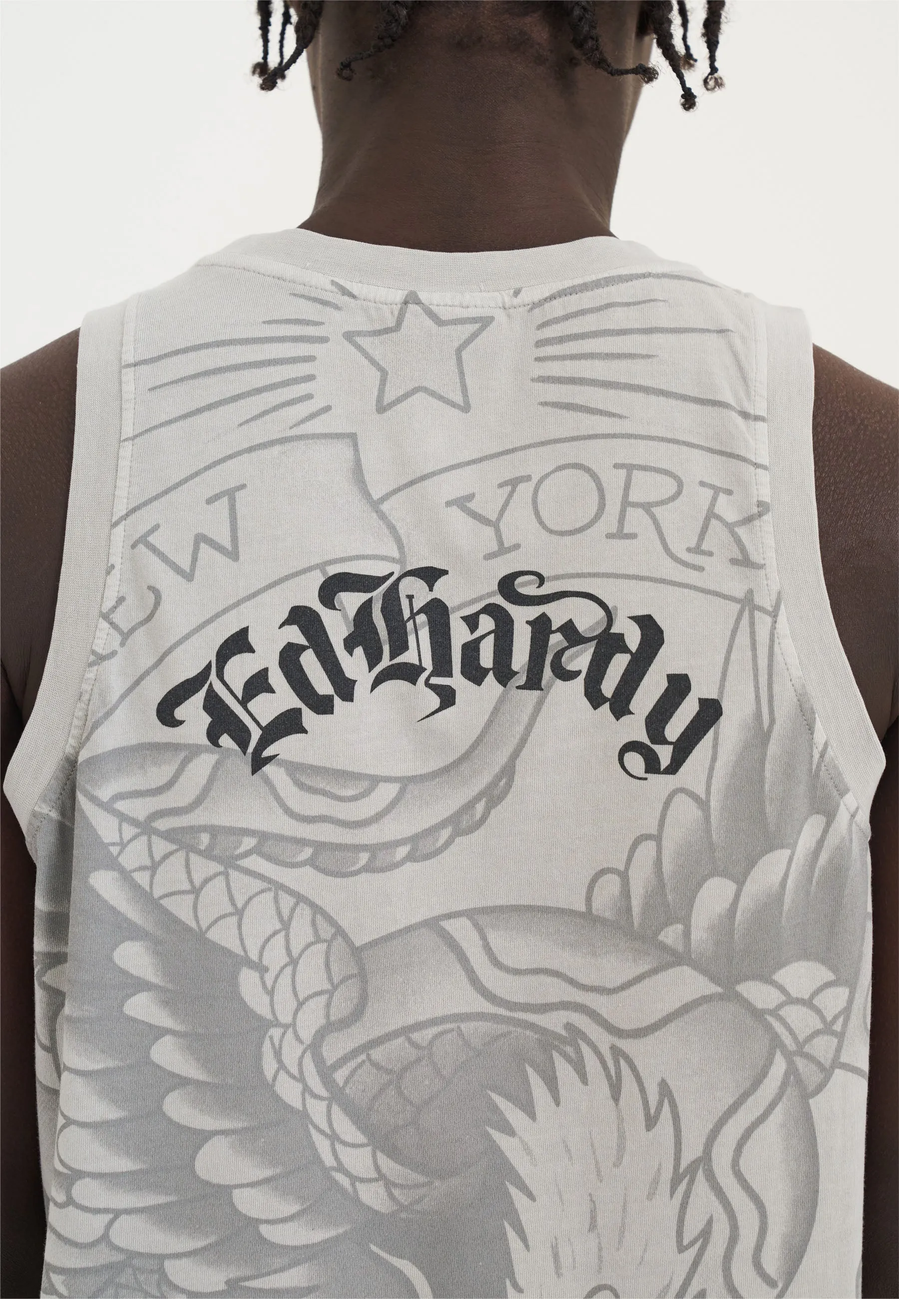 Mens Eagle & Snake Battle Tank Top Vest - Grey