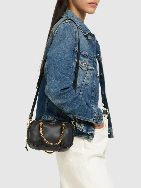Moschino   Mini Lettering Napa top handle bag 