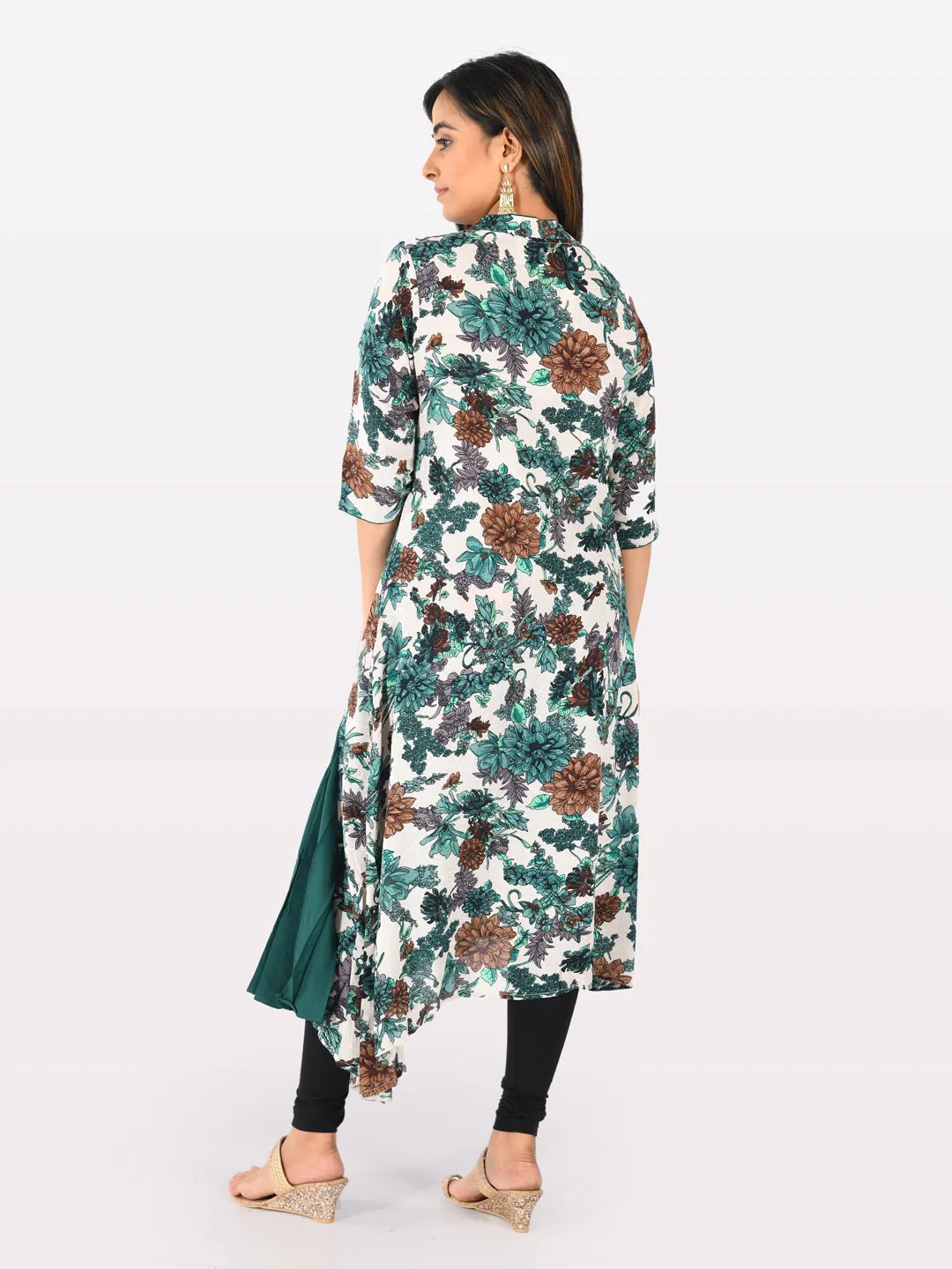 Neeru's Women Green Brown Color Rayon Fabric Tunic 50
