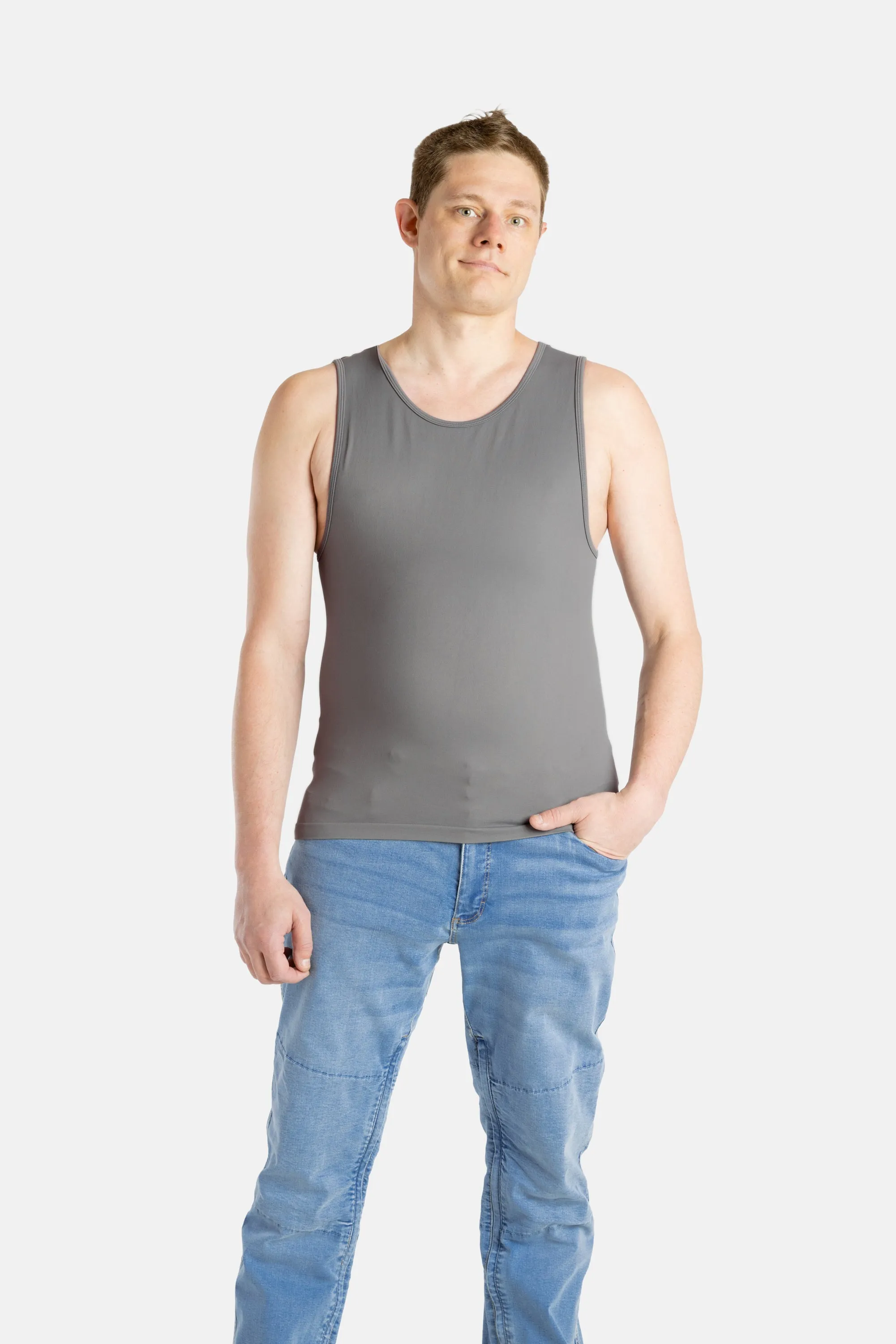 No Limbits Adaptive Men's Charcoal Sensory Compression Tank