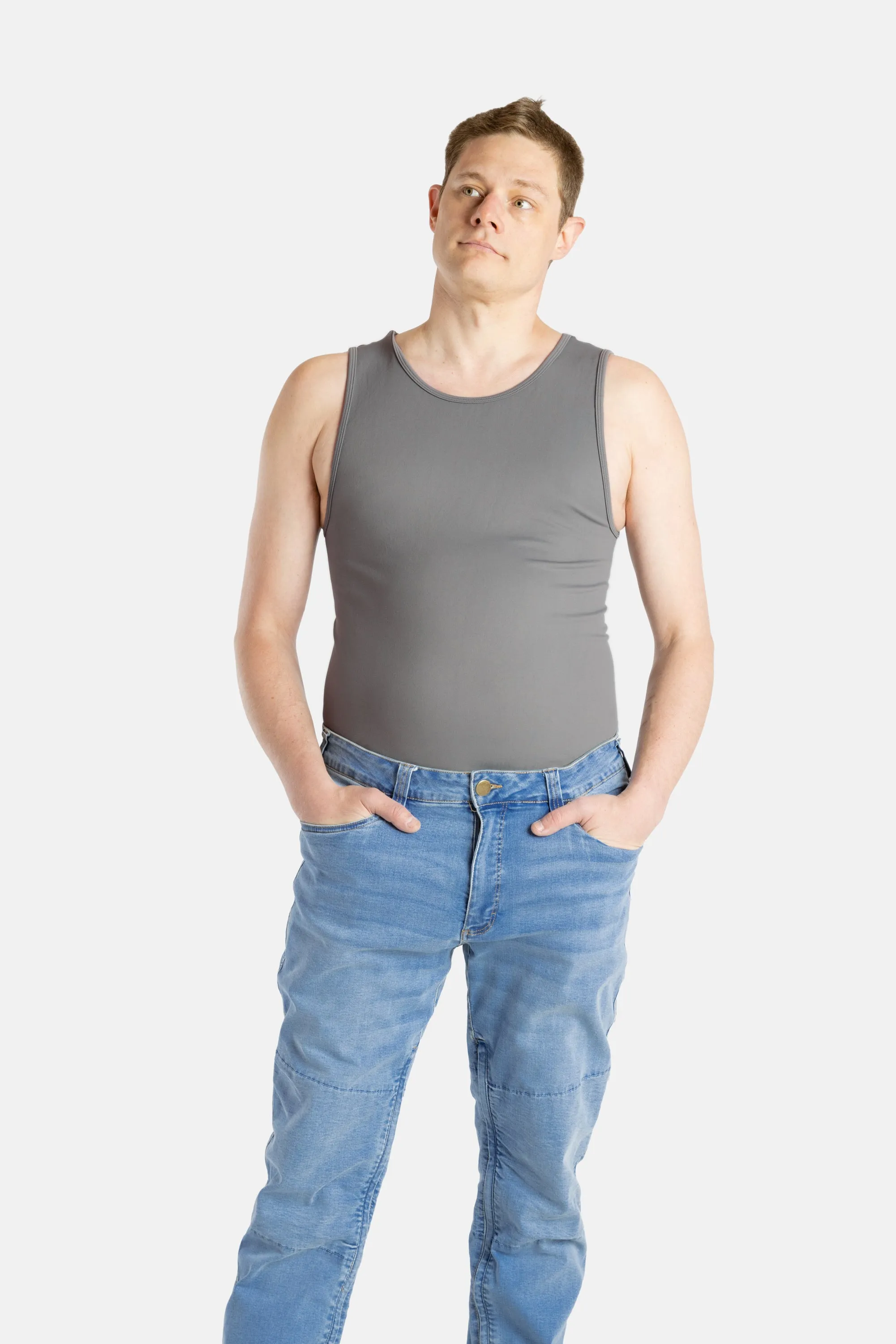 No Limbits Adaptive Men's Charcoal Sensory Compression Tank