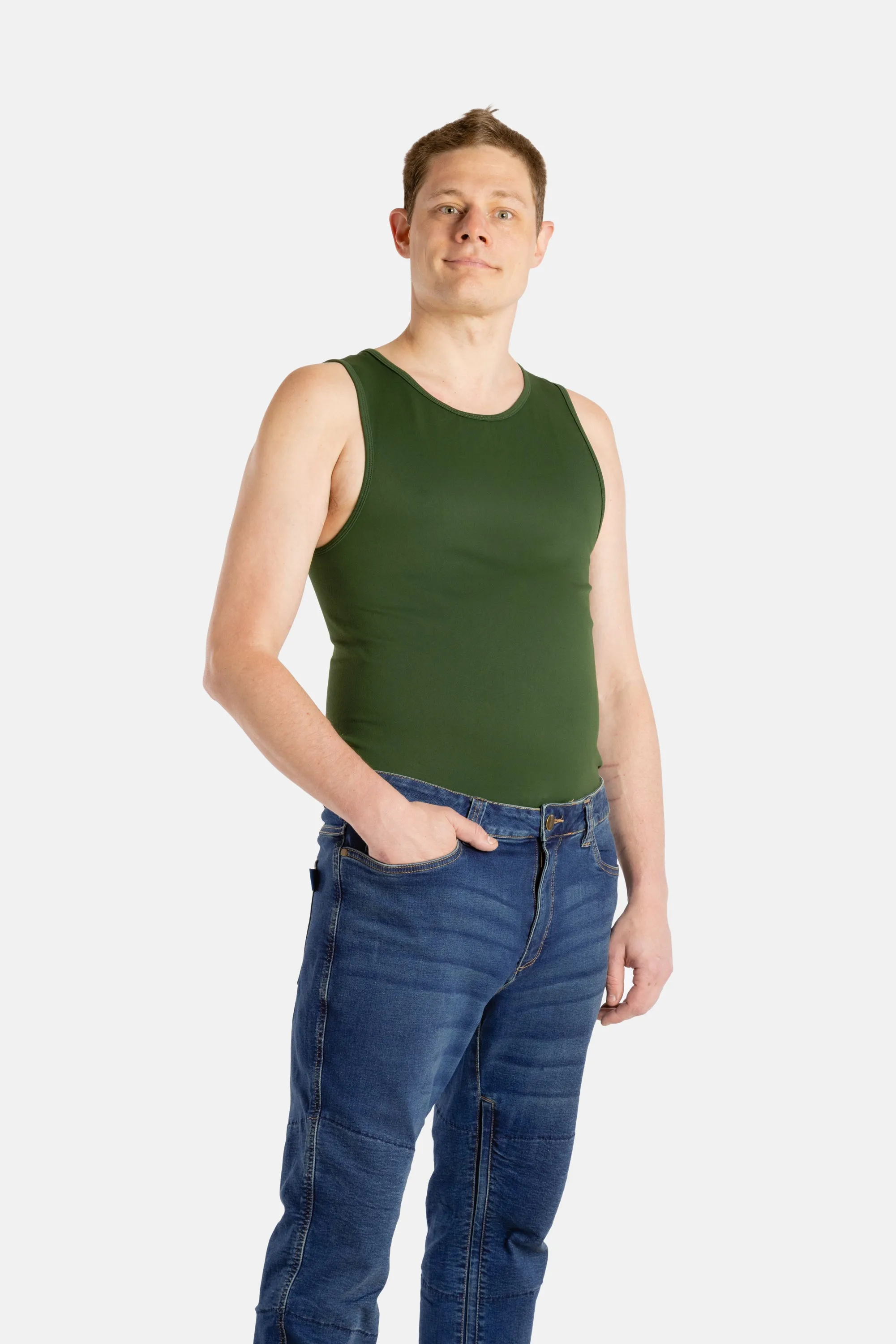 No Limbits Adaptive Men's Olive Sensory Compression Tank