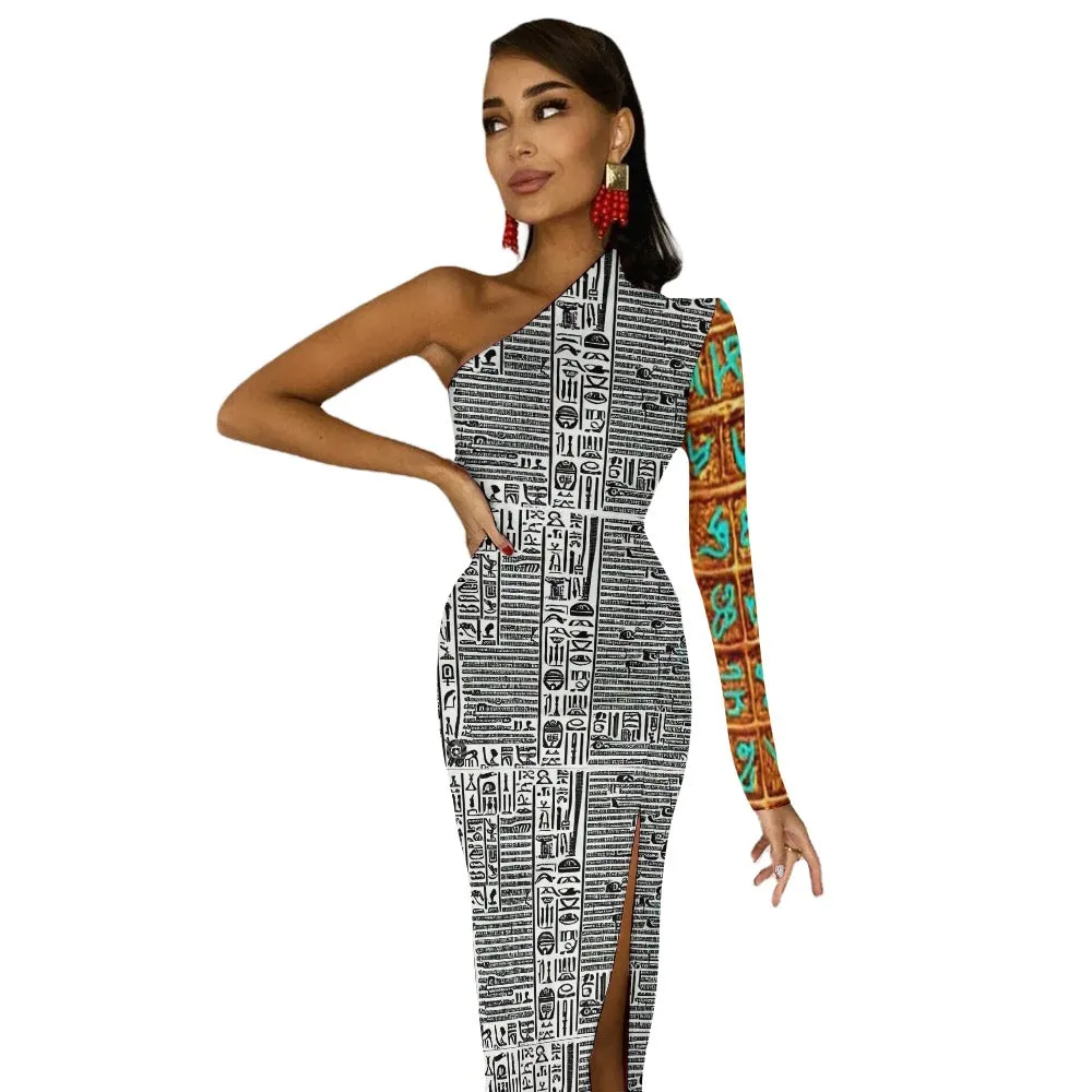 OP LADY Half Sleeve Slit Dress