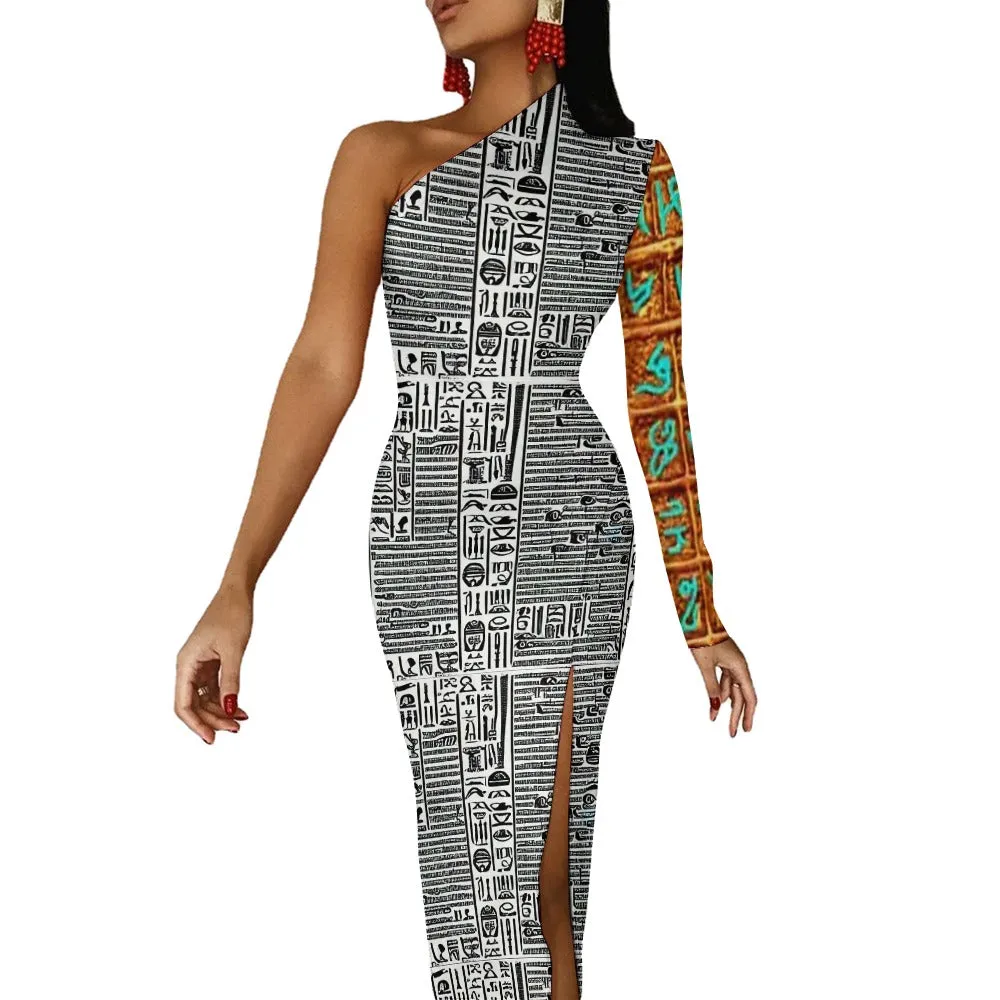 OP LADY Half Sleeve Slit Dress