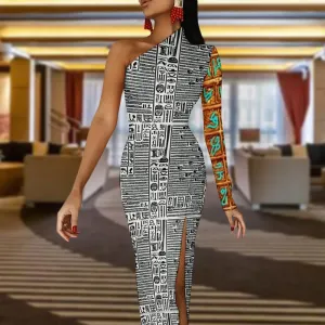 OP LADY Half Sleeve Slit Dress