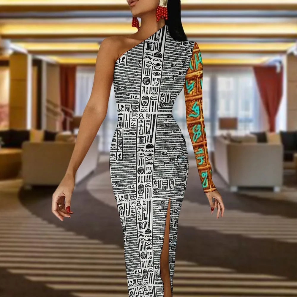 OP LADY Half Sleeve Slit Dress